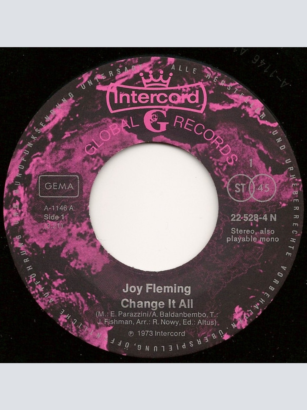 Vinyl / Joy Fleming - Change It All / Fire