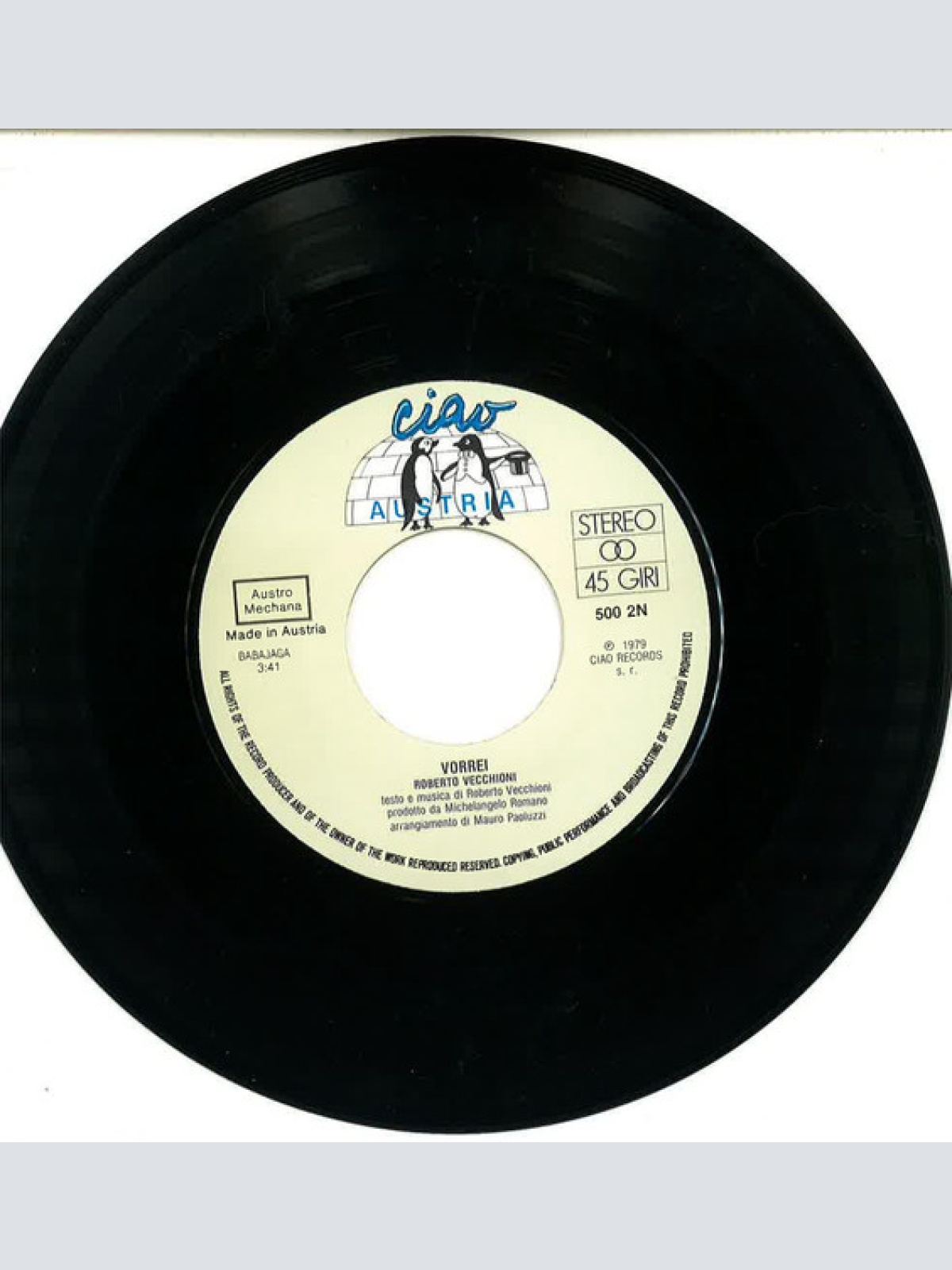 Vinyl / Roberto Vecchioni - Signor Giudice (Un Signore Così Così)