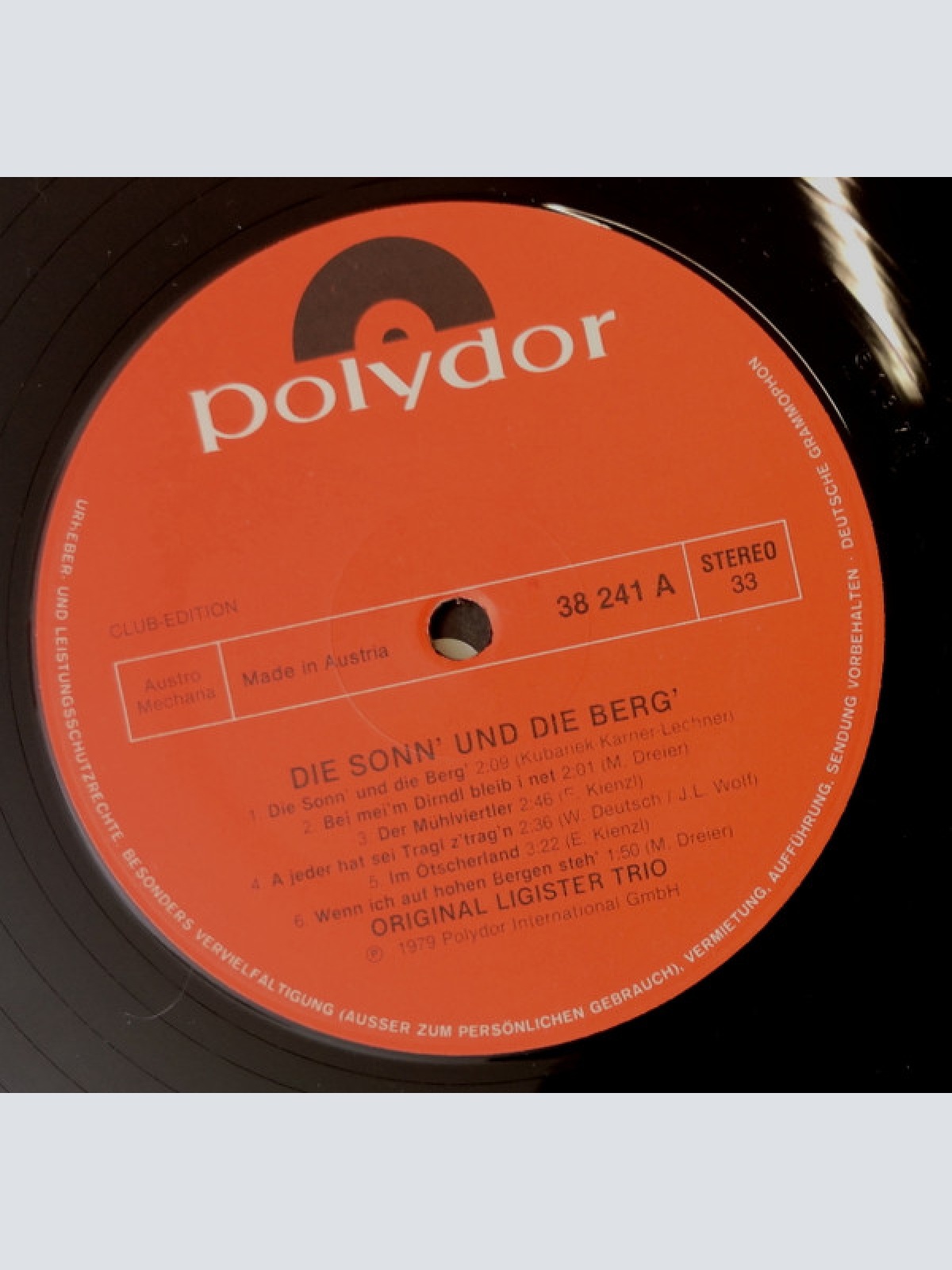 Vinyl / Original Ligister Trio - Die Sonn' Und Die Berg'