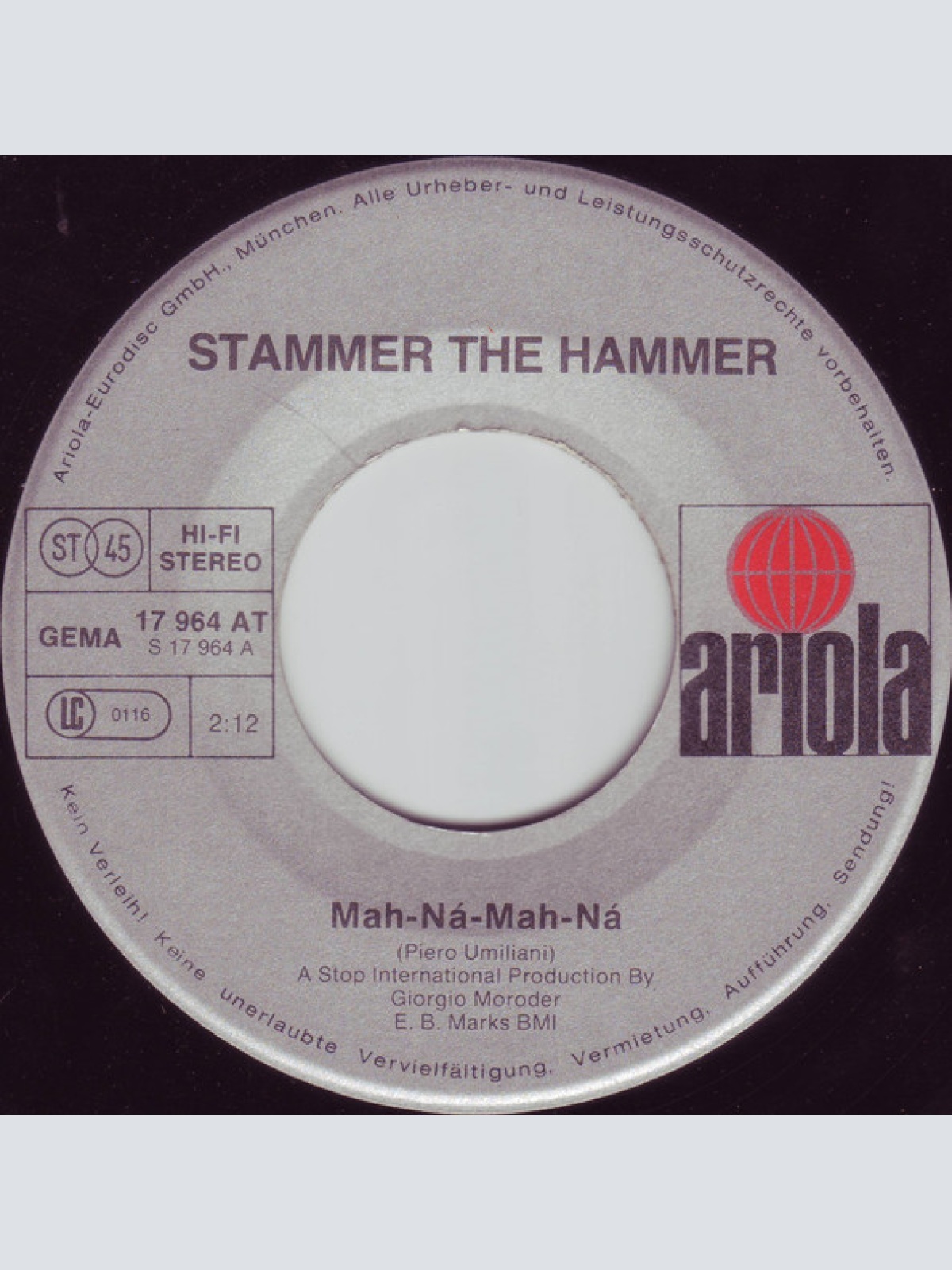Vinyl / Stammer The Hammer - Mah-Ná-Mah-Ná