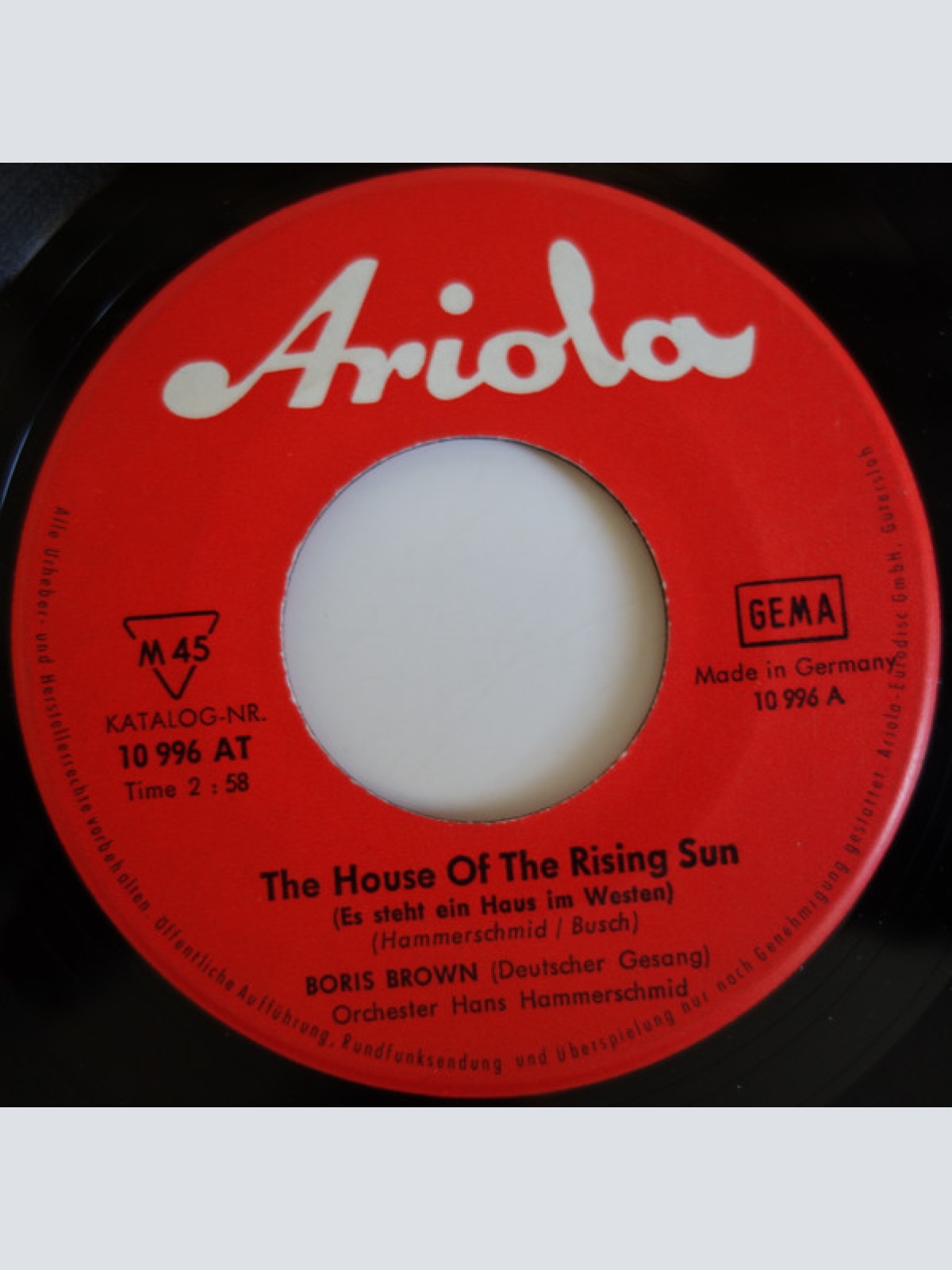 Vinyl / Boris Brown - The House Of The Rising Sun / Party-Girl