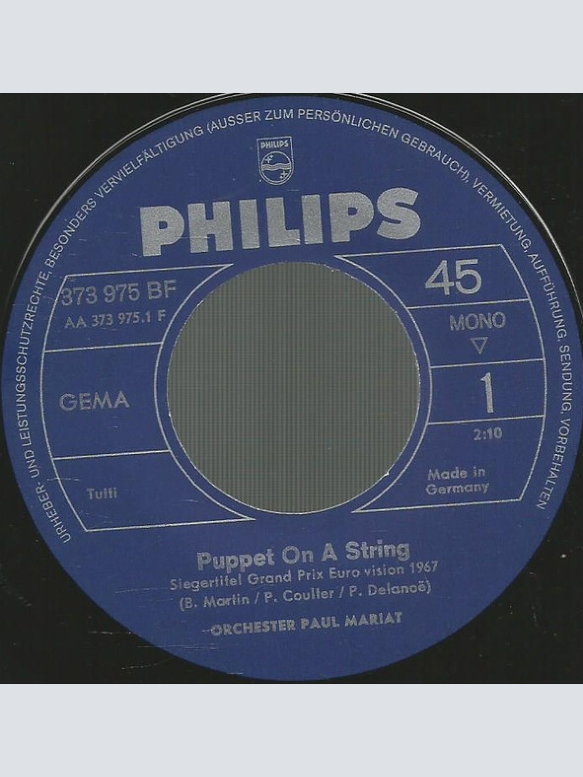 Vinyl / Orchester Paul Mauriat* - Puppet On A String / This Is My Song