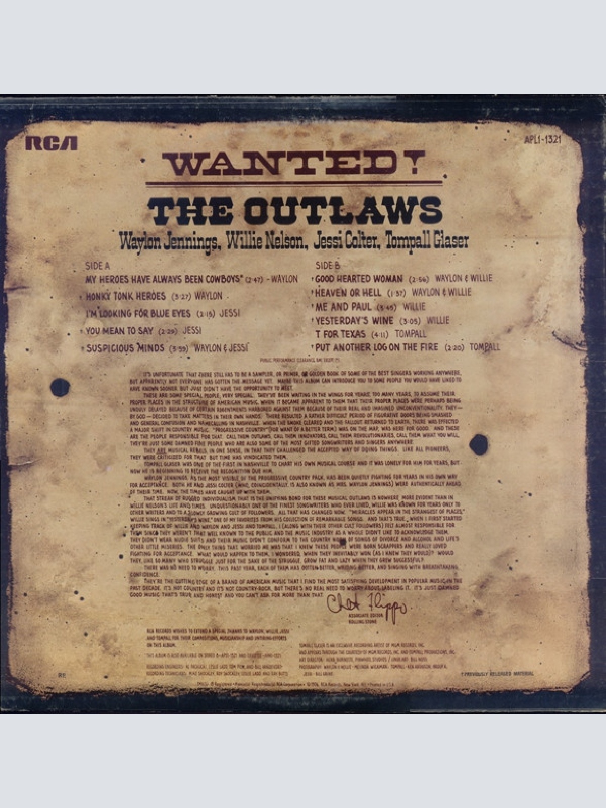 Vinyl / Waylon Jennings, Willie Nelson, Jessi Colter, Tompall Glaser - Wanted! The Outlaws