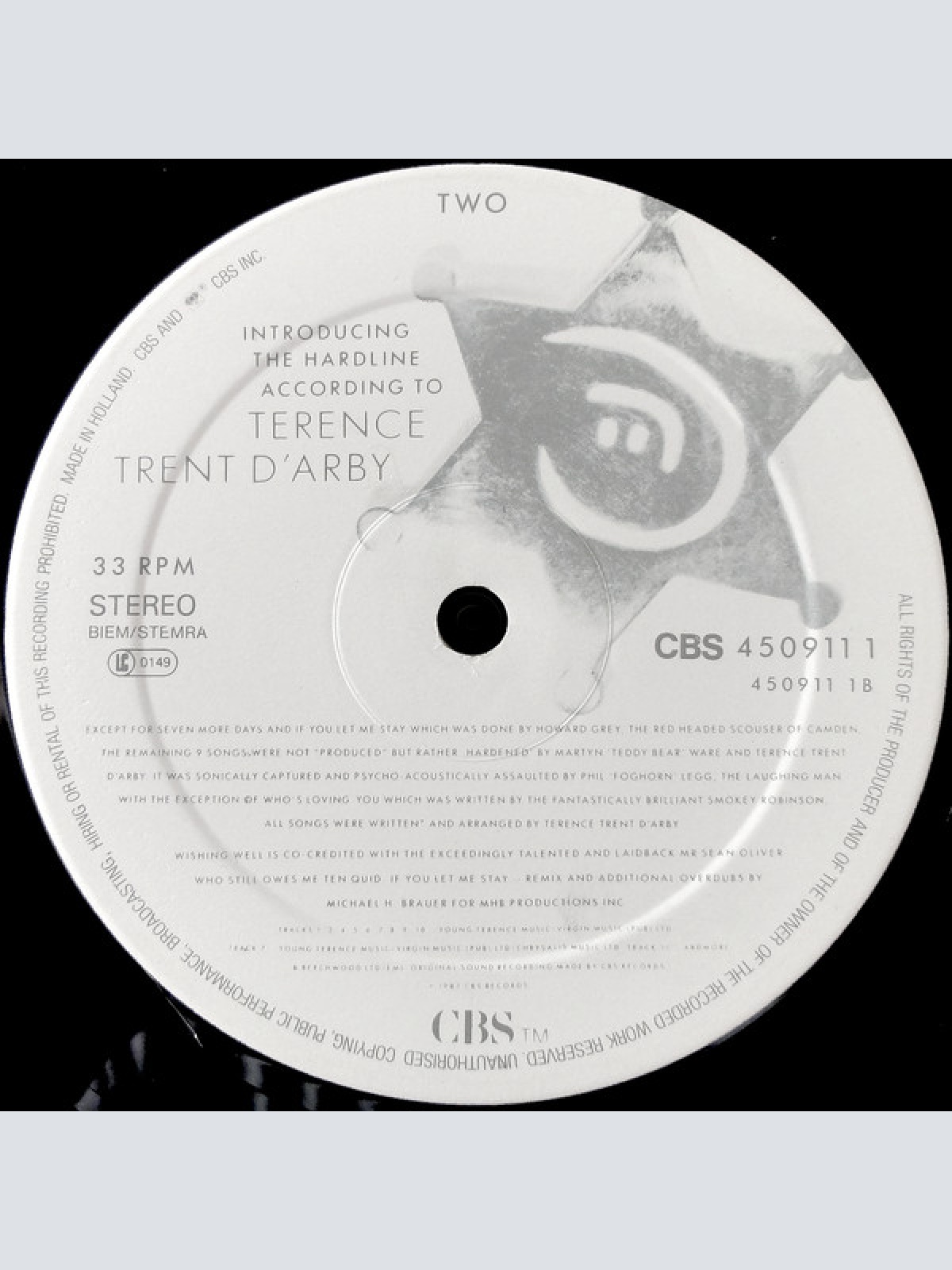 Vinyl / Terence Trent D'Arby - Introducing The Hardline According To Terence Trent D'Arby