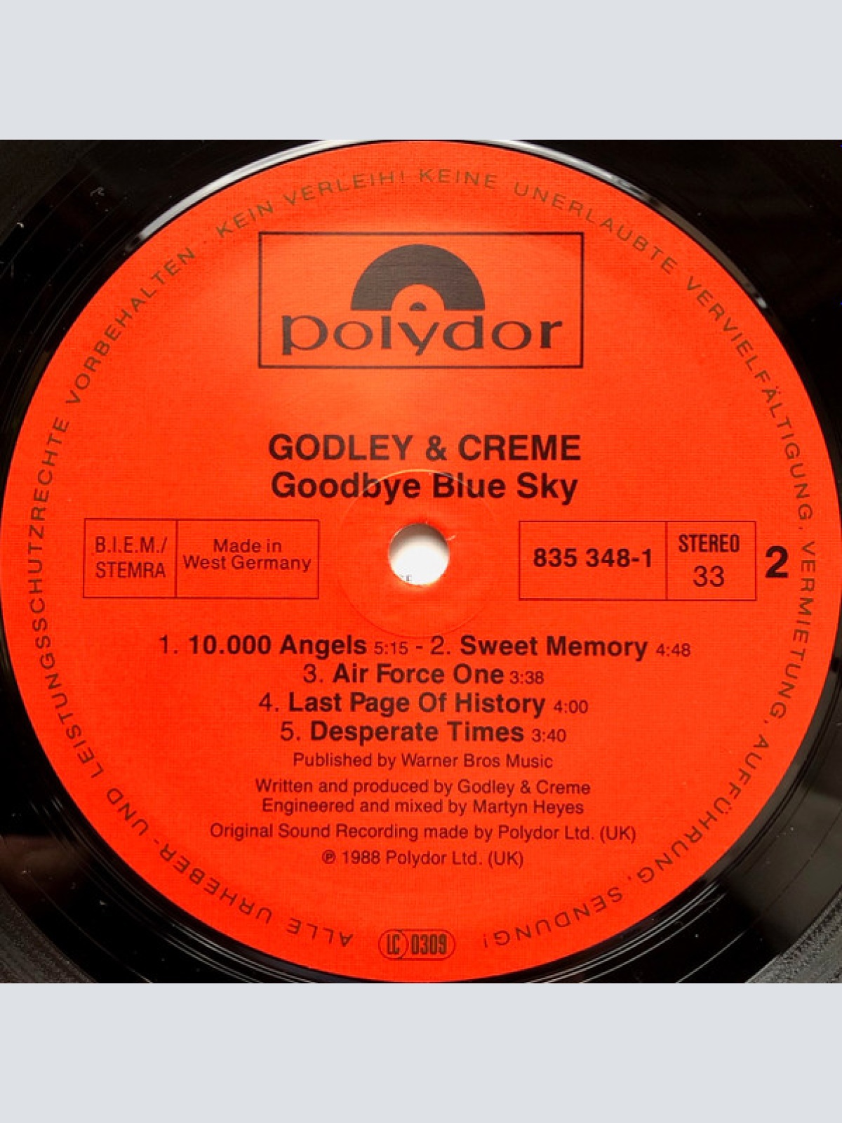 Vinyl / Godley & Creme - Goodbye Blue Sky