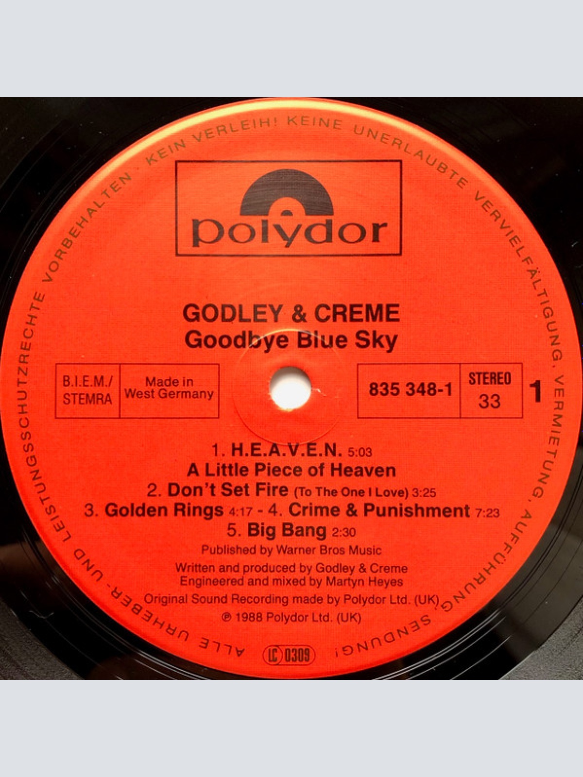 Vinyl / Godley & Creme - Goodbye Blue Sky