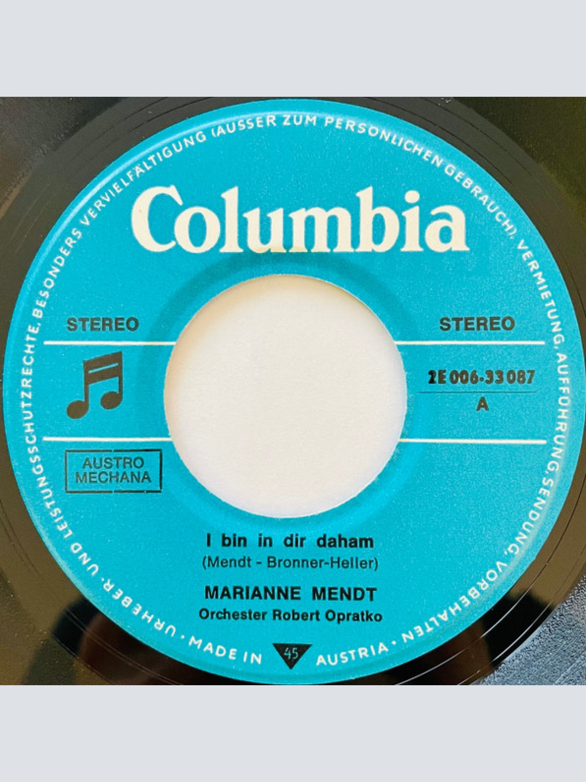 Vinyl / Marianne Mendt - I Bin In Dir Daham / Wann I Könnt, So Wie I Wollt