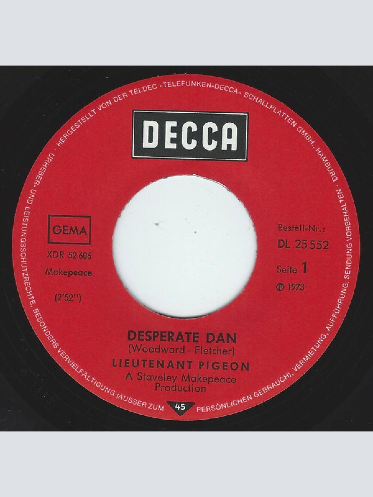 Vinyl / Lieutenant Pigeon - Desperate Dan