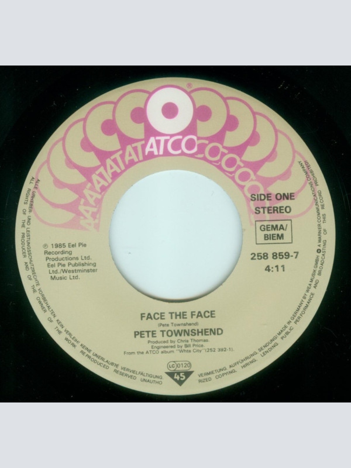 Vinyl / Pete Townshend - Face The Face