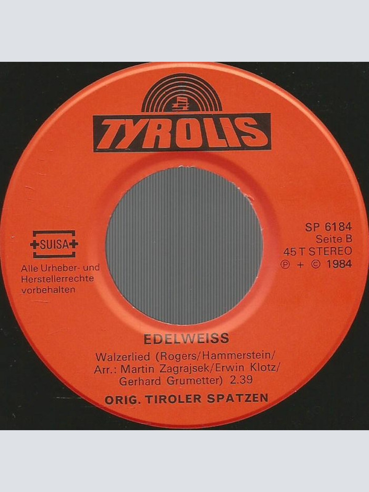 Vinyl / Orig. Tiroler Spatzen* - Bin Ein Bergeskind