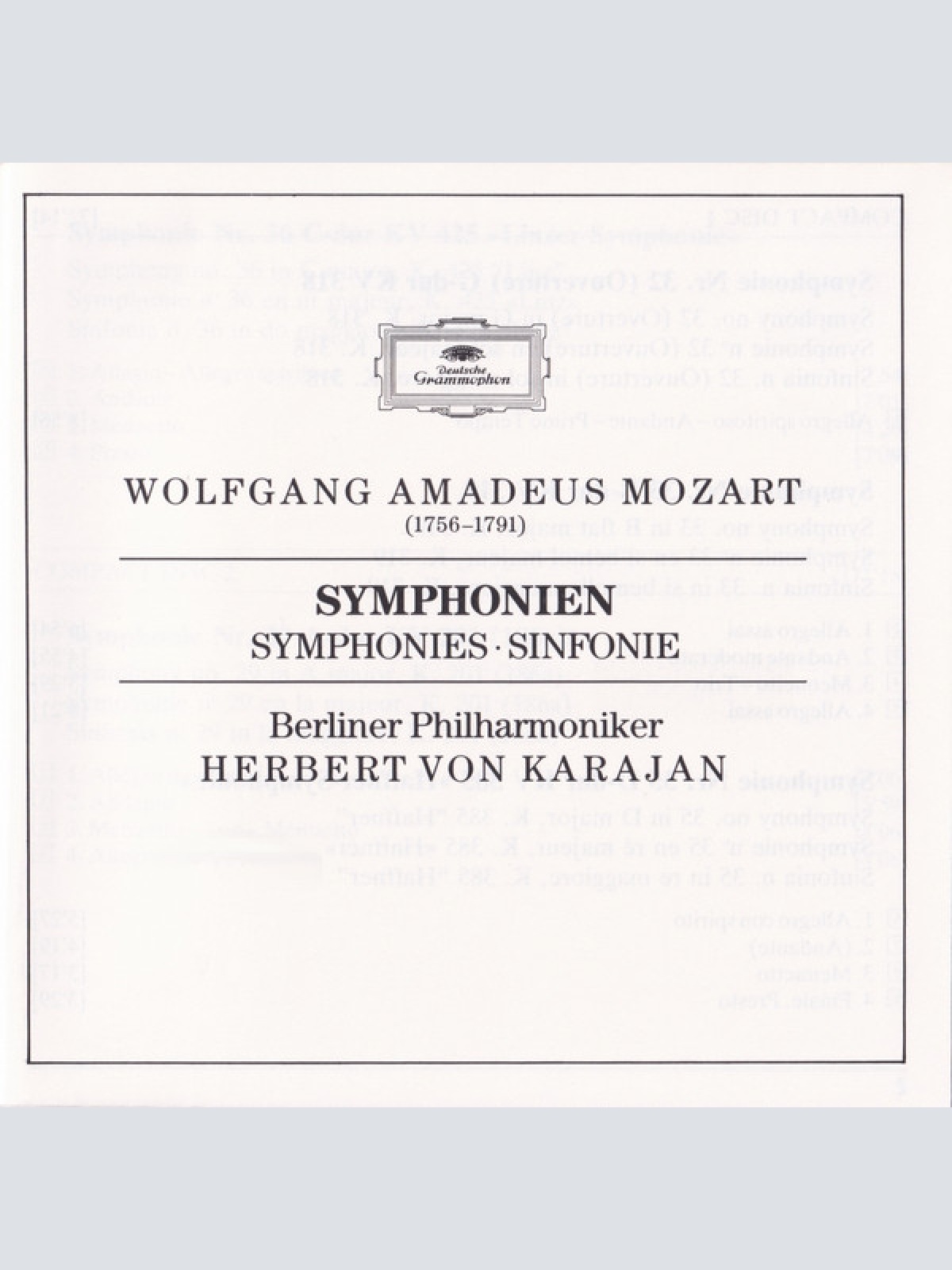 CD / Mozart* - Berliner Philharmoniker, Karajan* - Late Symphonies