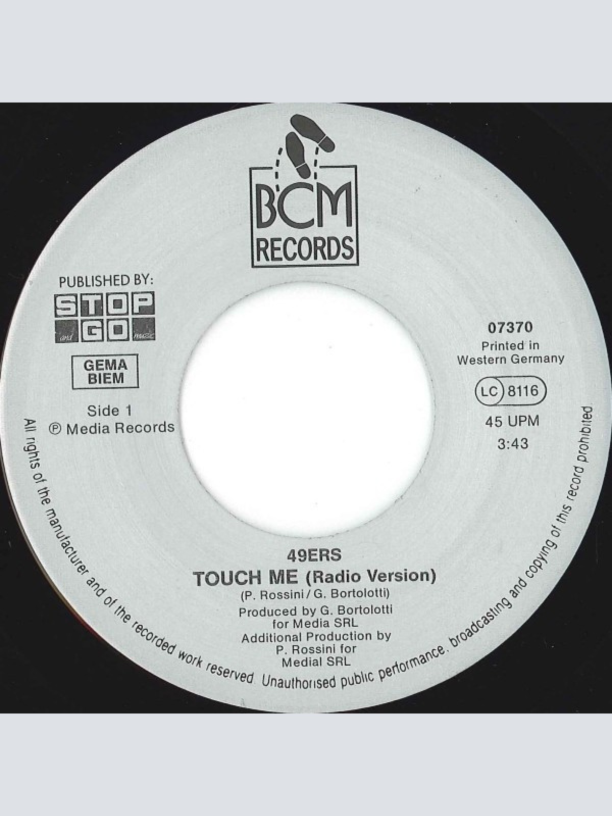 Vinyl / 49ers - Touch Me