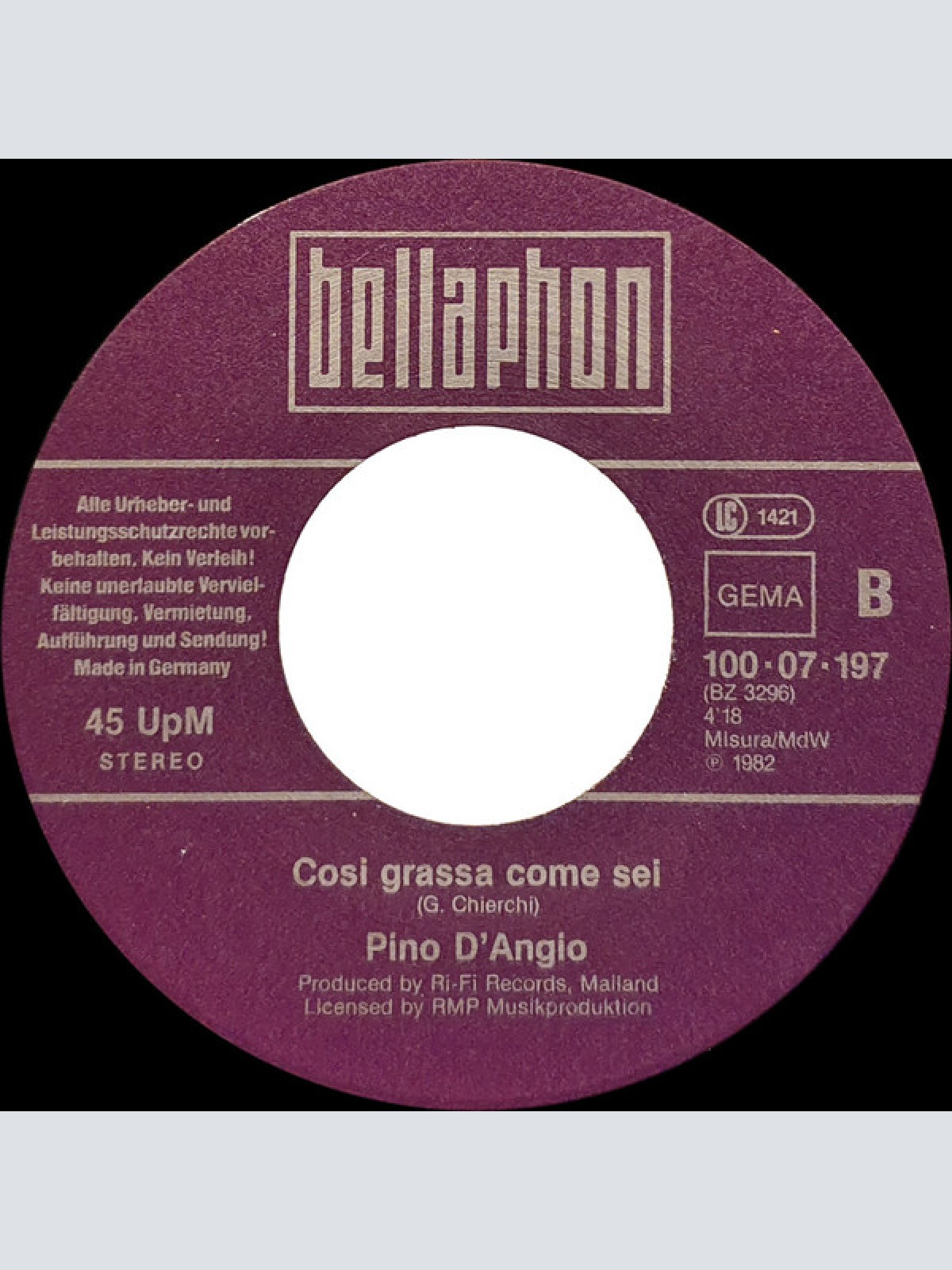 Vinyl / Pino D'Angiò - Ti Regalo Un Reggae And Roll