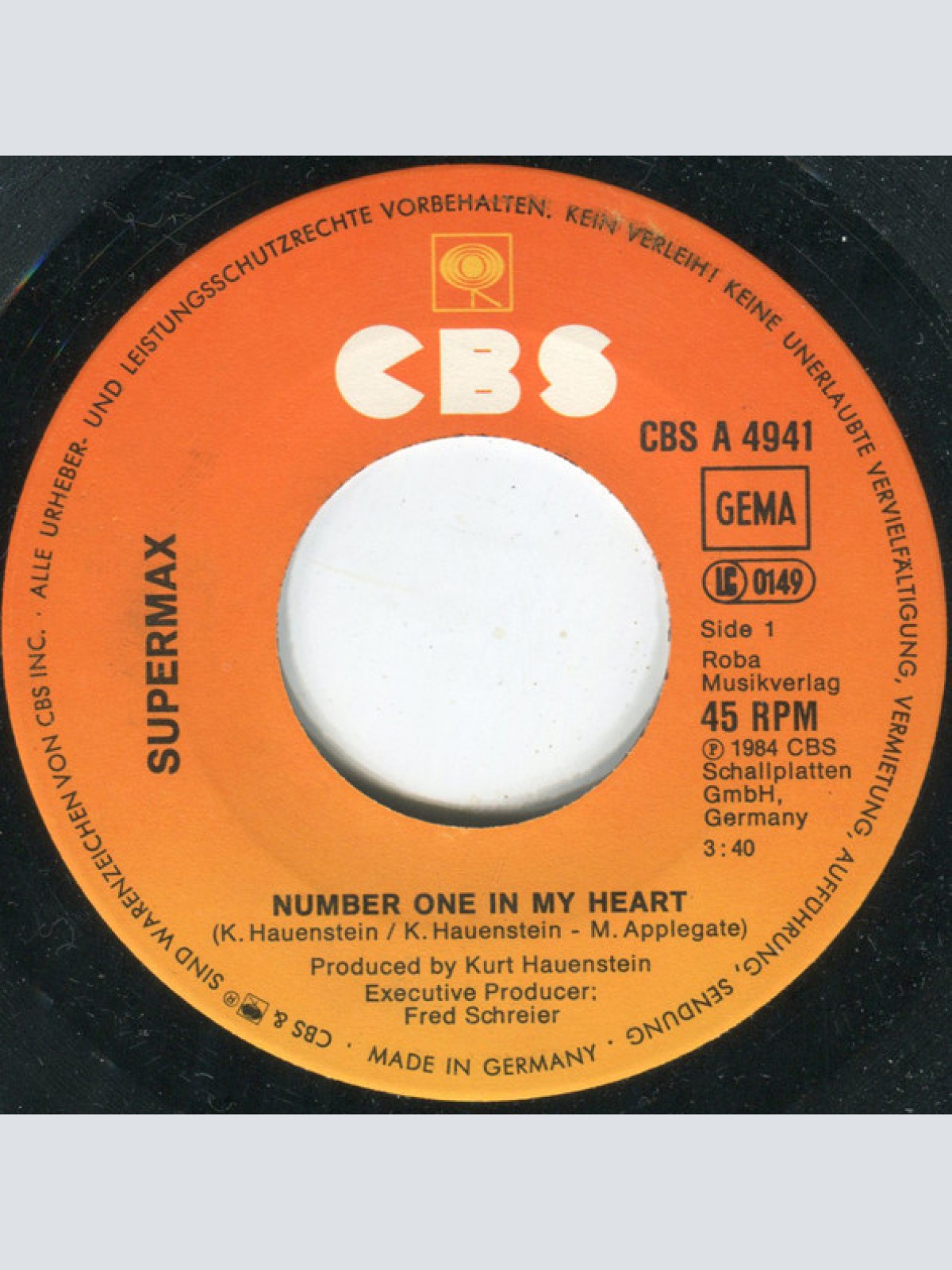 Vinyl / Supermax - Number One In My Heart