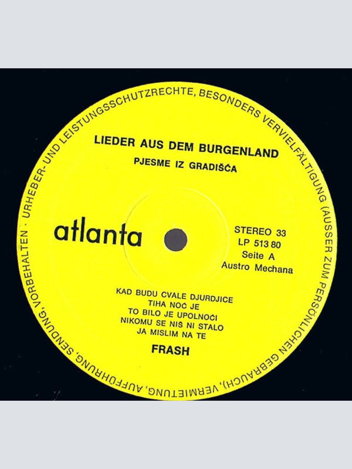 Vinyl / Franz Jordanich, Stefan Kuzmits, Hans Palatin, Alfred Kuzmits - Lieder Aus Dem Burgenland / Pjesme Iz Gradiṥća