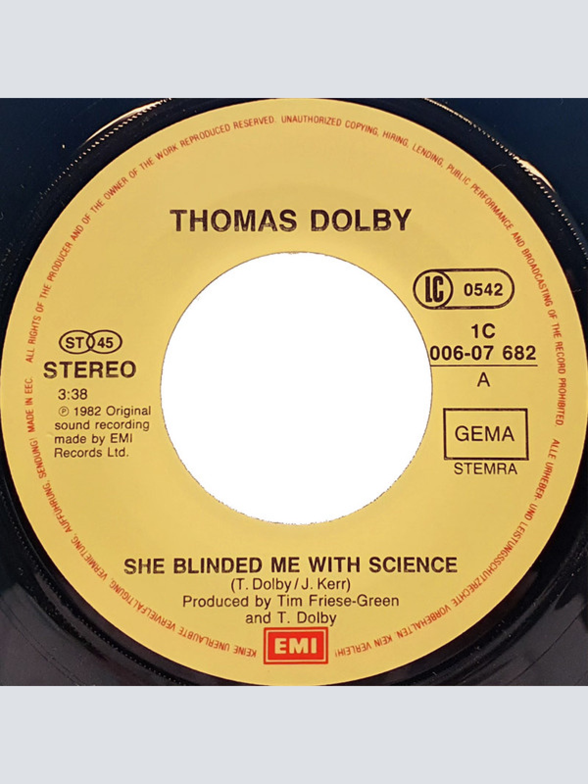 Vinyl / Thomas Dolby - She Blinded Me With Science