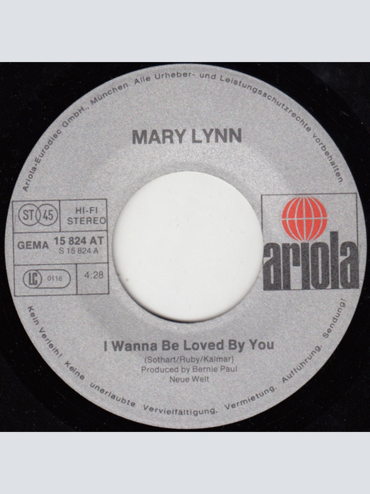 Vinyl / Mary Lynn - I Wanna Be Loved By You