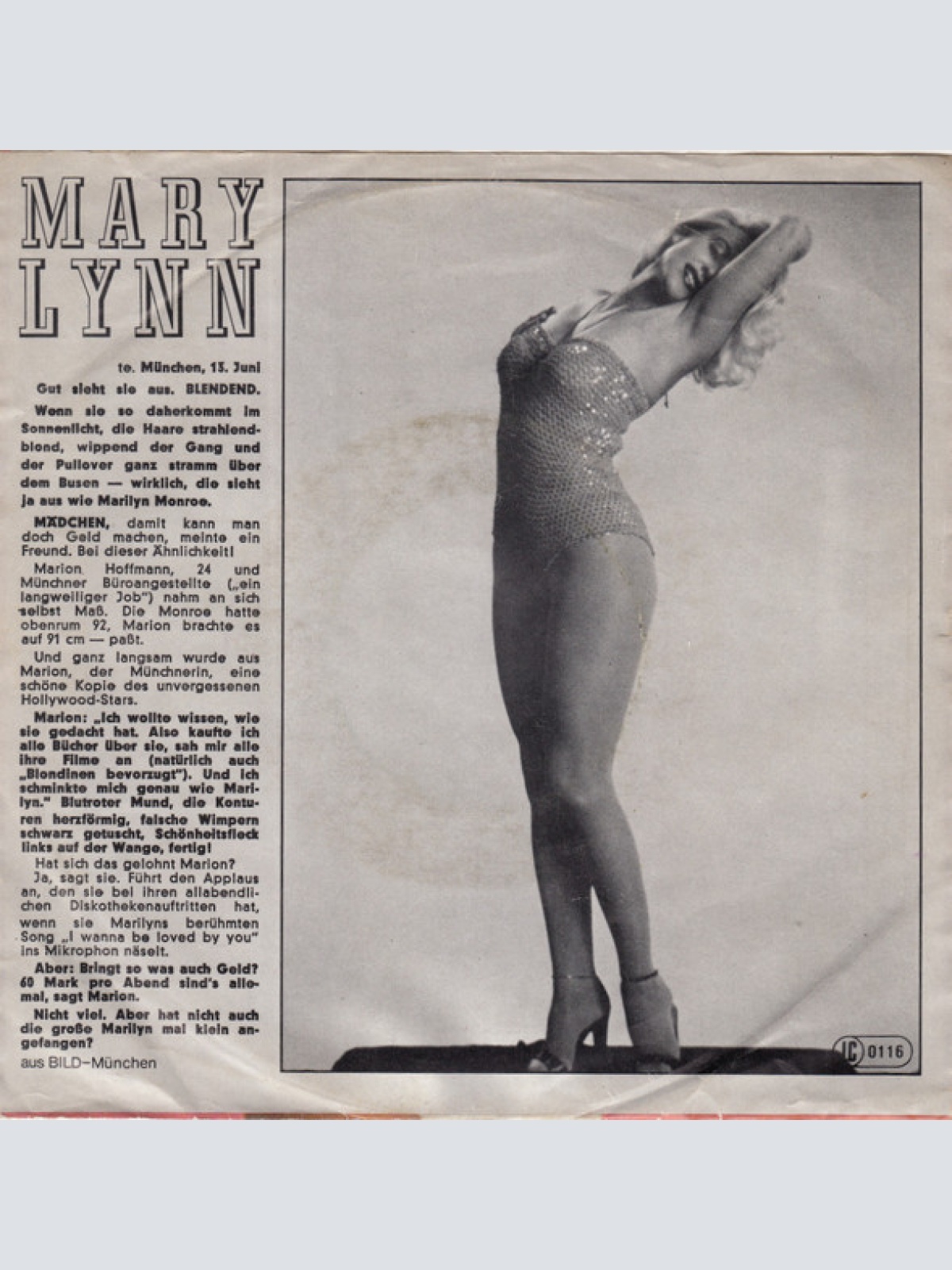 Vinyl / Mary Lynn - I Wanna Be Loved By You