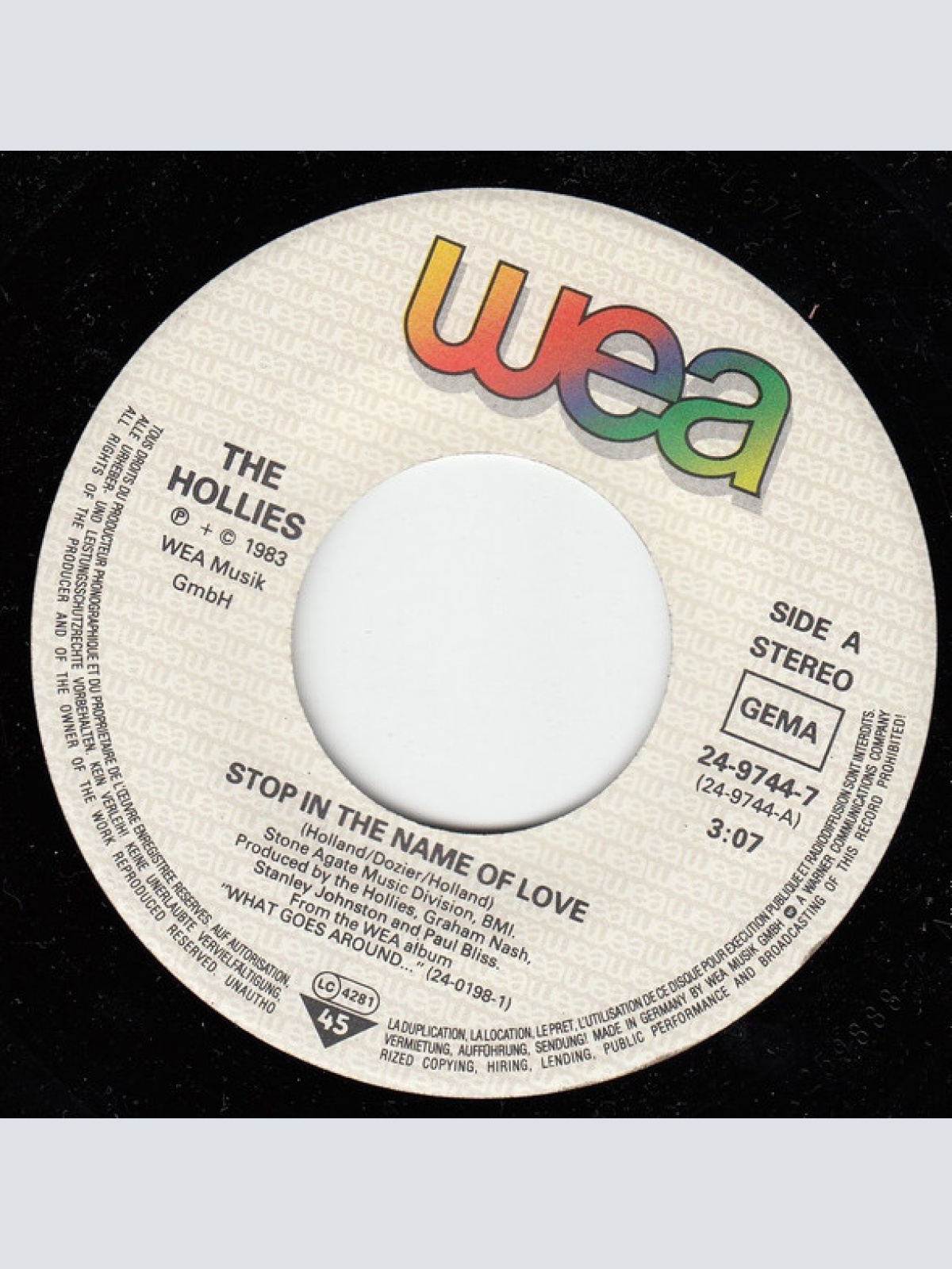 Vinyl / The Hollies - Stop In The Name Of Love