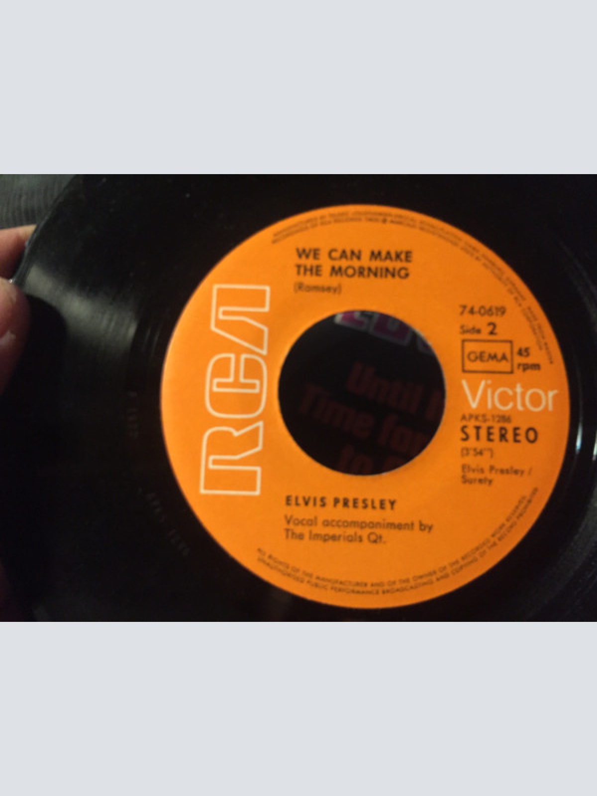 Vinyl / Elvis Presley - Until It's Time For You To Go / We Can Make The Morning