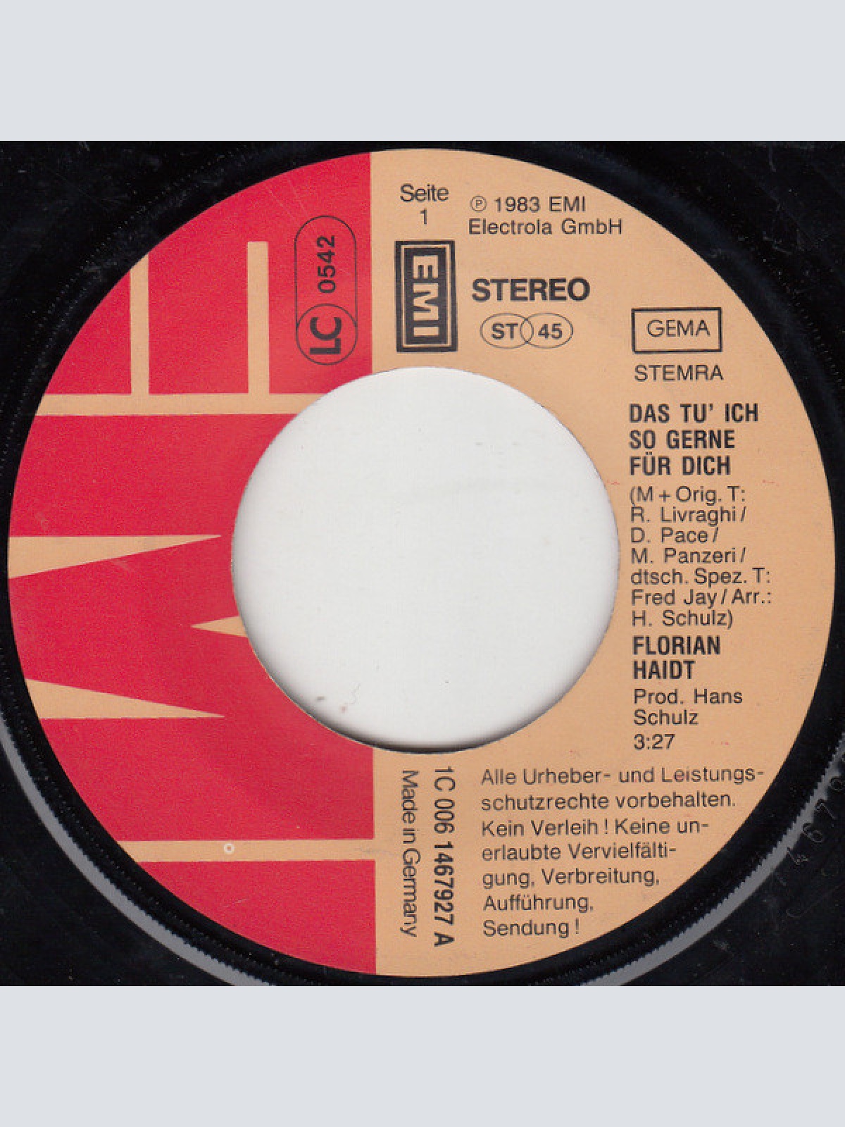 Vinyl / Florian Haidt - Das Tu' Ich So Gerne Für Dich