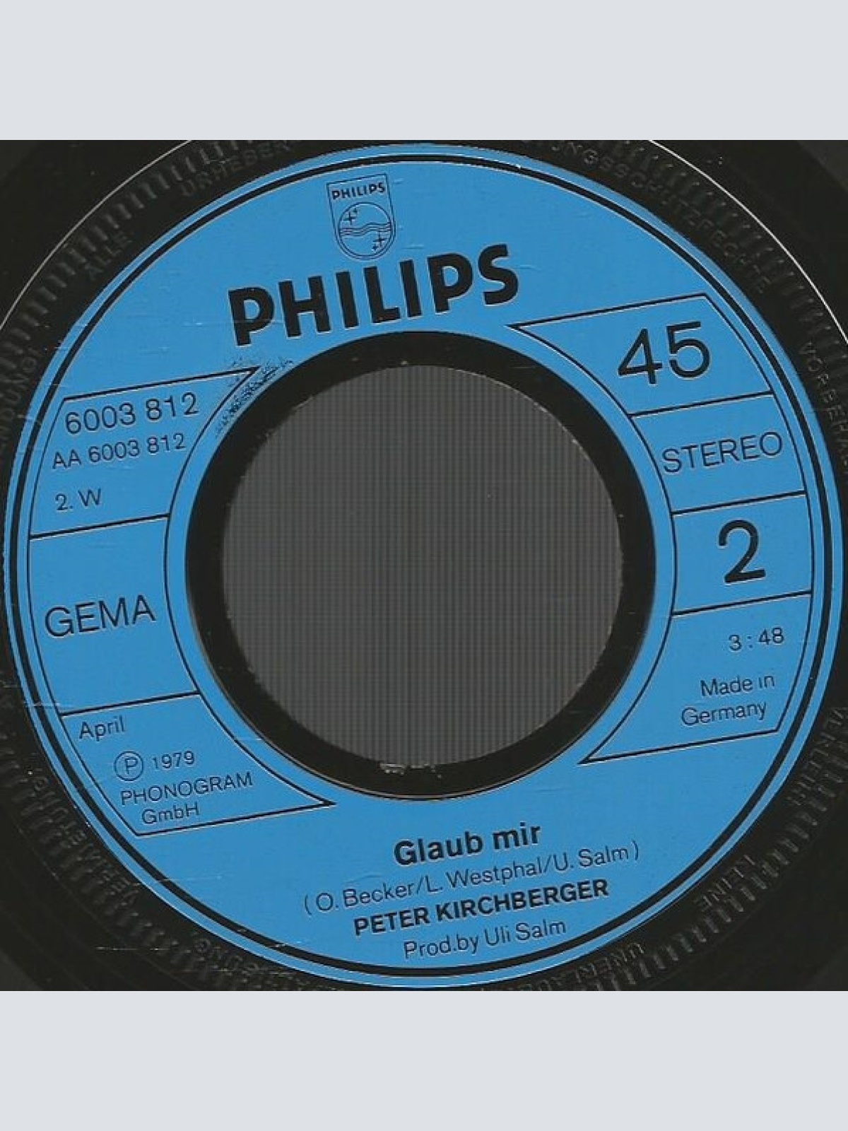 Vinyl / Peter Kirchberger - Du Hast Mich Ausprobiert Wie Einen Wagen