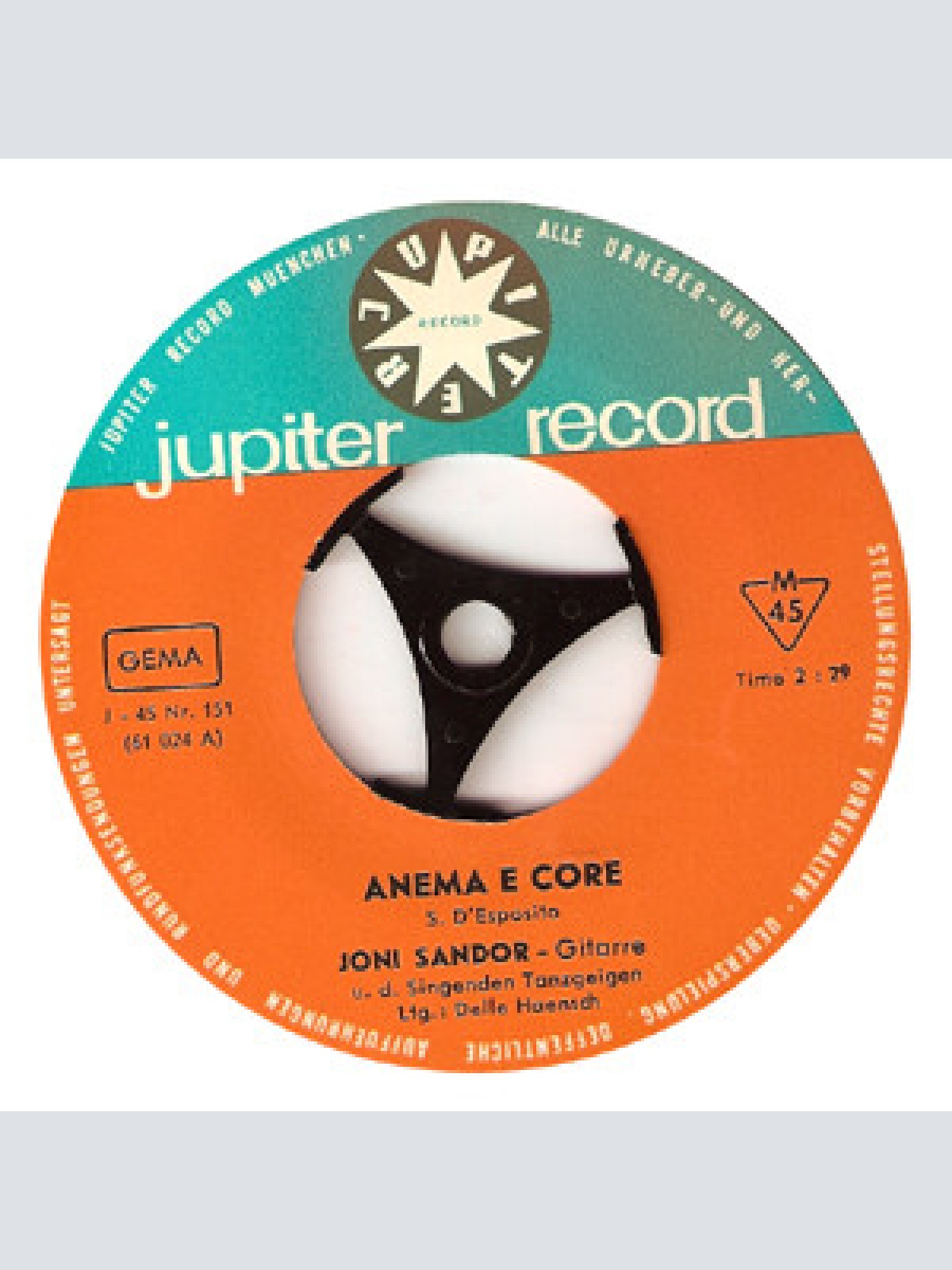 Vinyl / Joni Sandor Und Die Singenden Tanzgeigen , Ltg. Delle Haensch - Anema E Core  / Wenn Meine Träume Sich Erfüllen