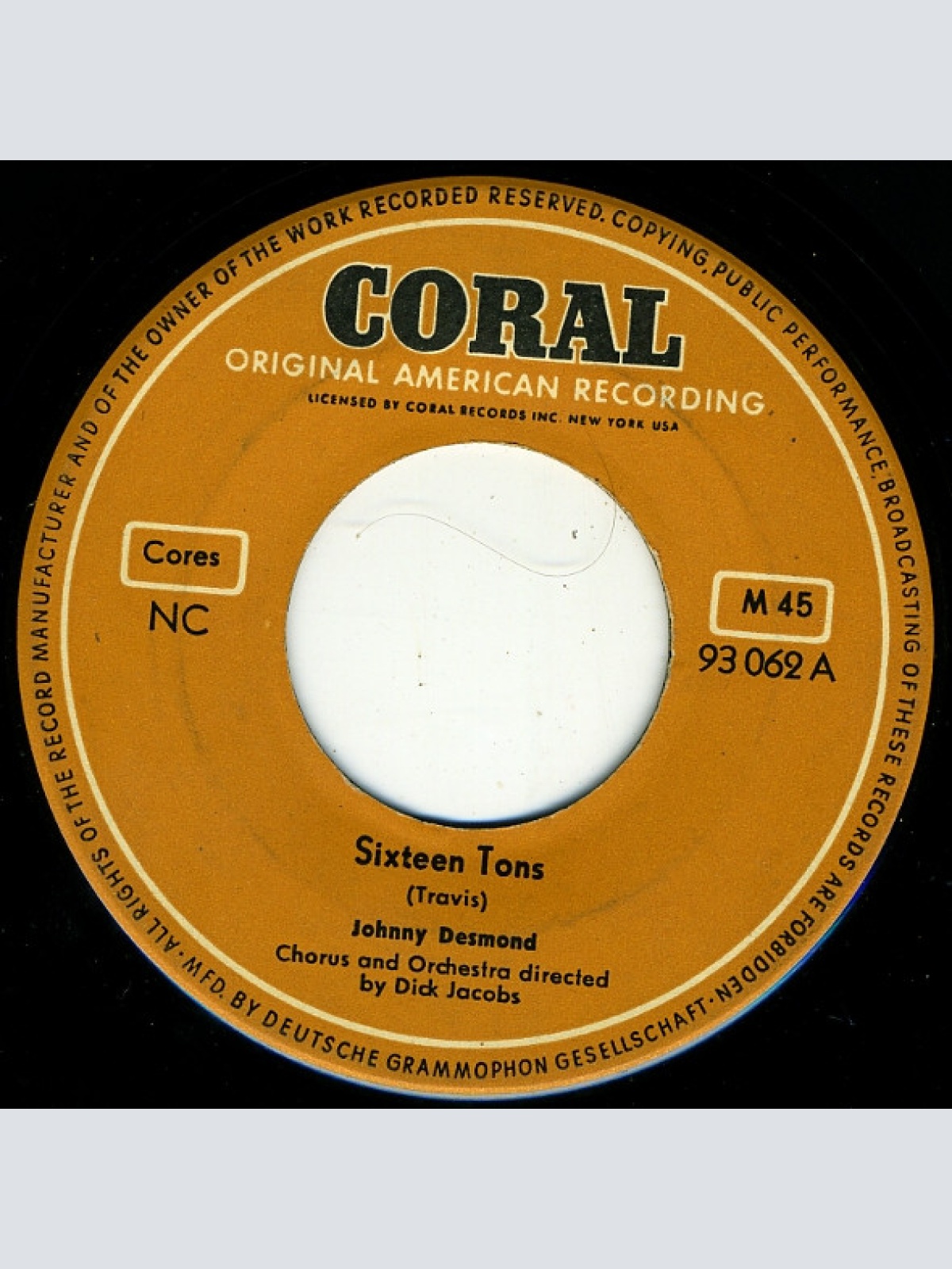 Vinyl / Johnny Desmond - Sixteen Tons / Ballo Italiano