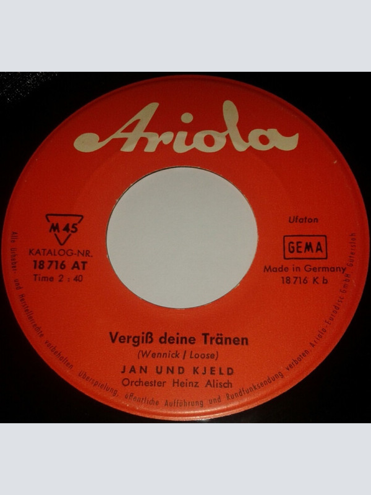 Vinyl / Jan + Kjeld* - Ein Kuß Zum Abschied (Taste Of Honey) (Deutsche Originalaufnahme)