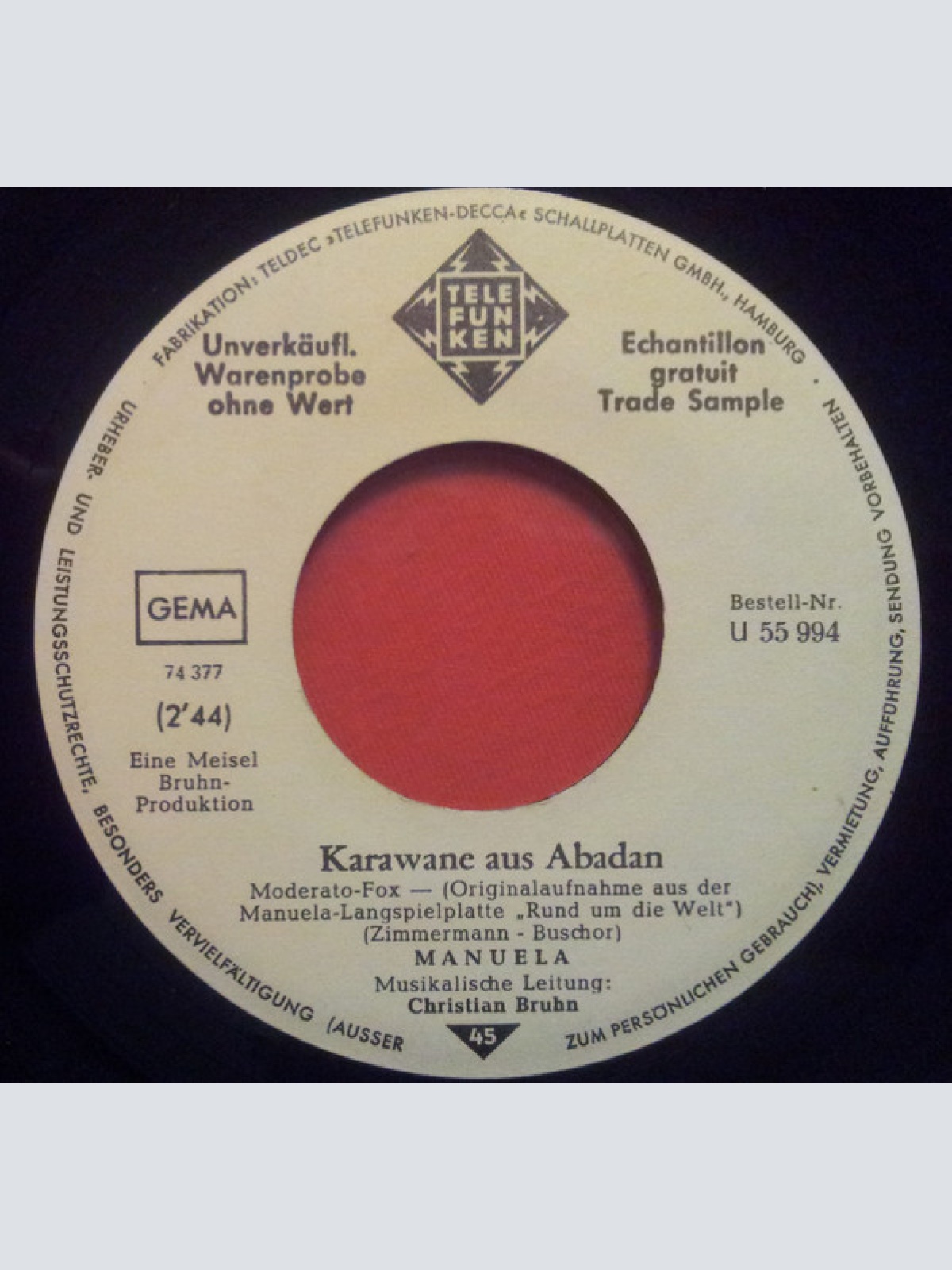 Vinyl / Manuela (5) - Karawane Aus Abadan / Wenn Es Nacht Wird In Harlem