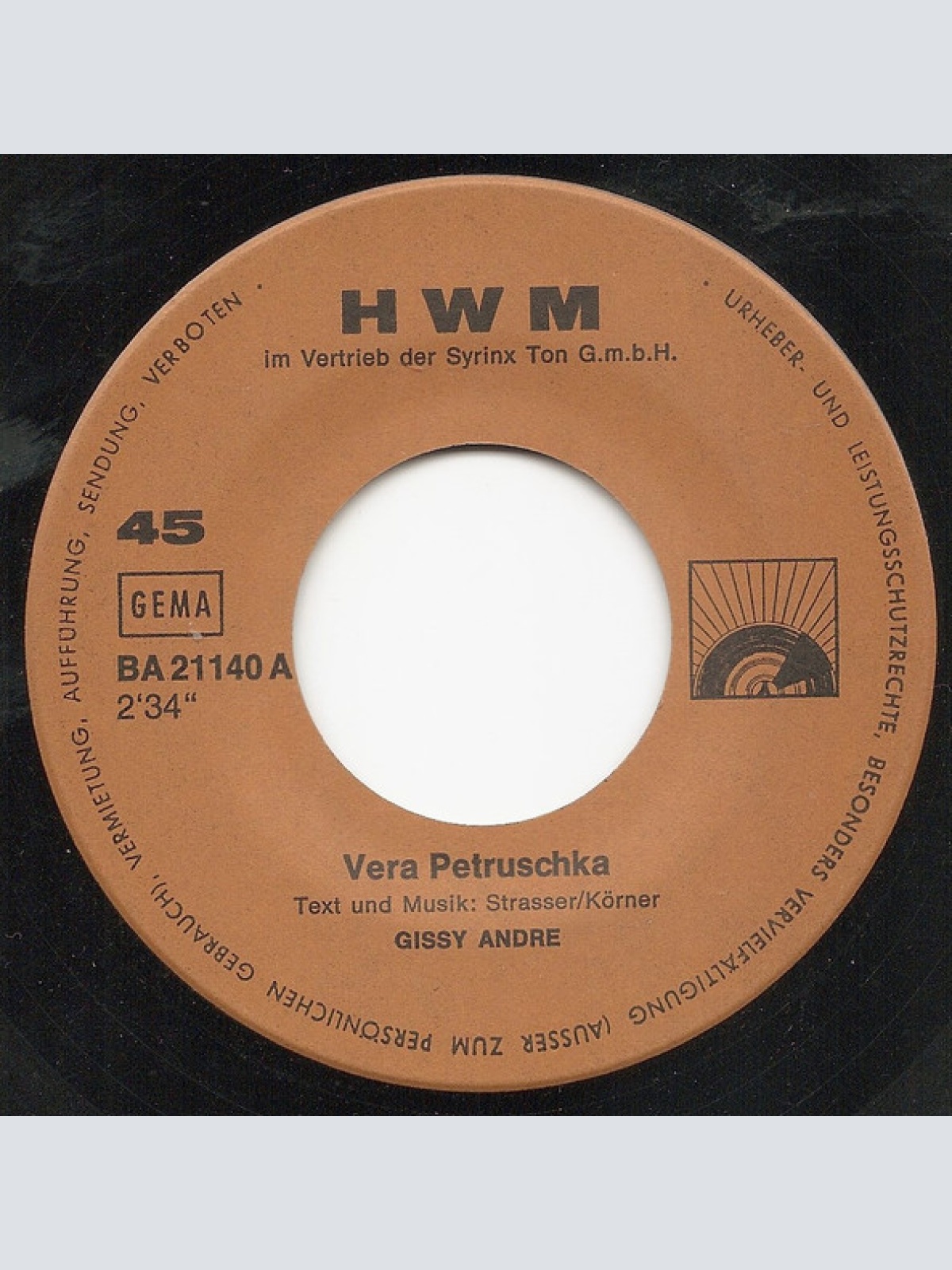 Vinyl / Gissy André - Vera Petruschka