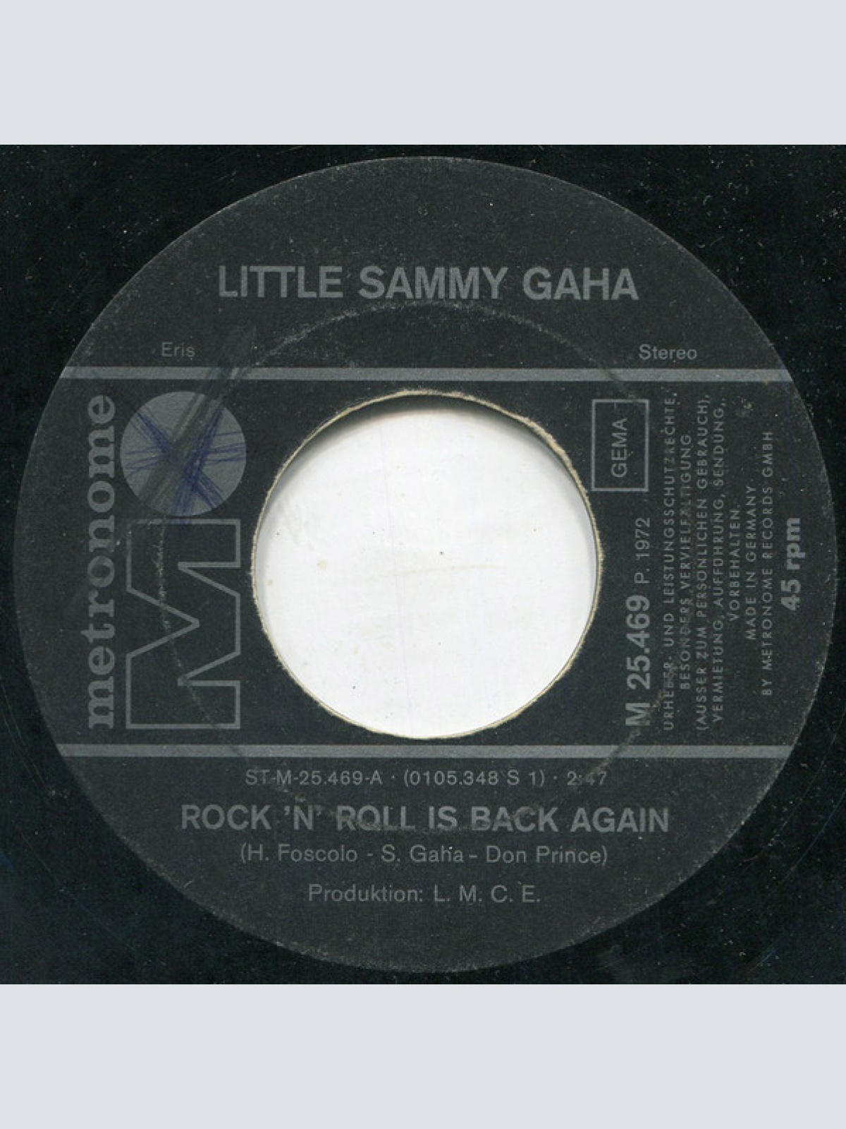 Vinyl / Little Sammy Gaha - Rock 'N' Roll Is Back Again