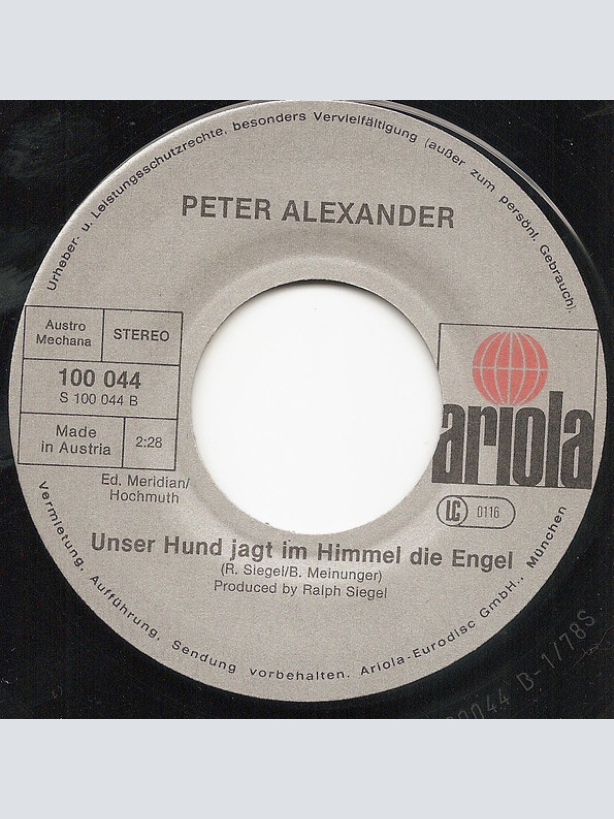 Vinyl / Peter Alexander - Bei Uns Daheim