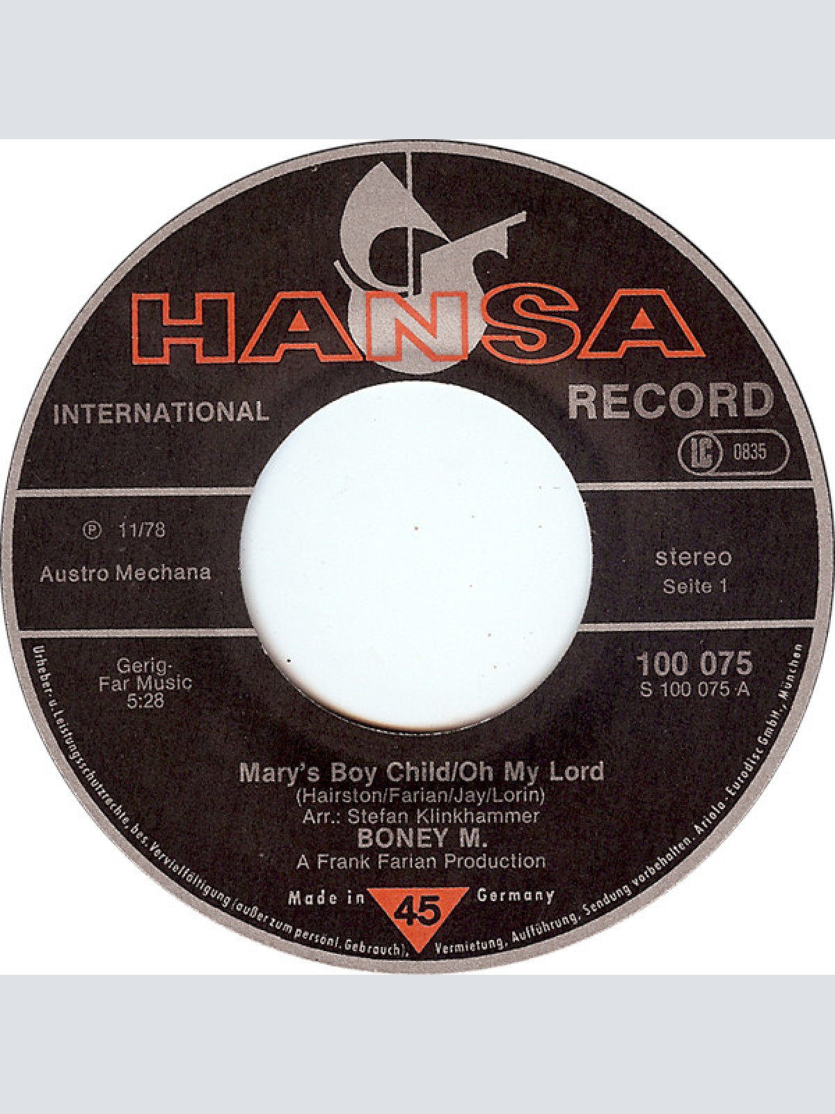 Vinyl / Boney M. - Mary's Boy Child / Oh My Lord