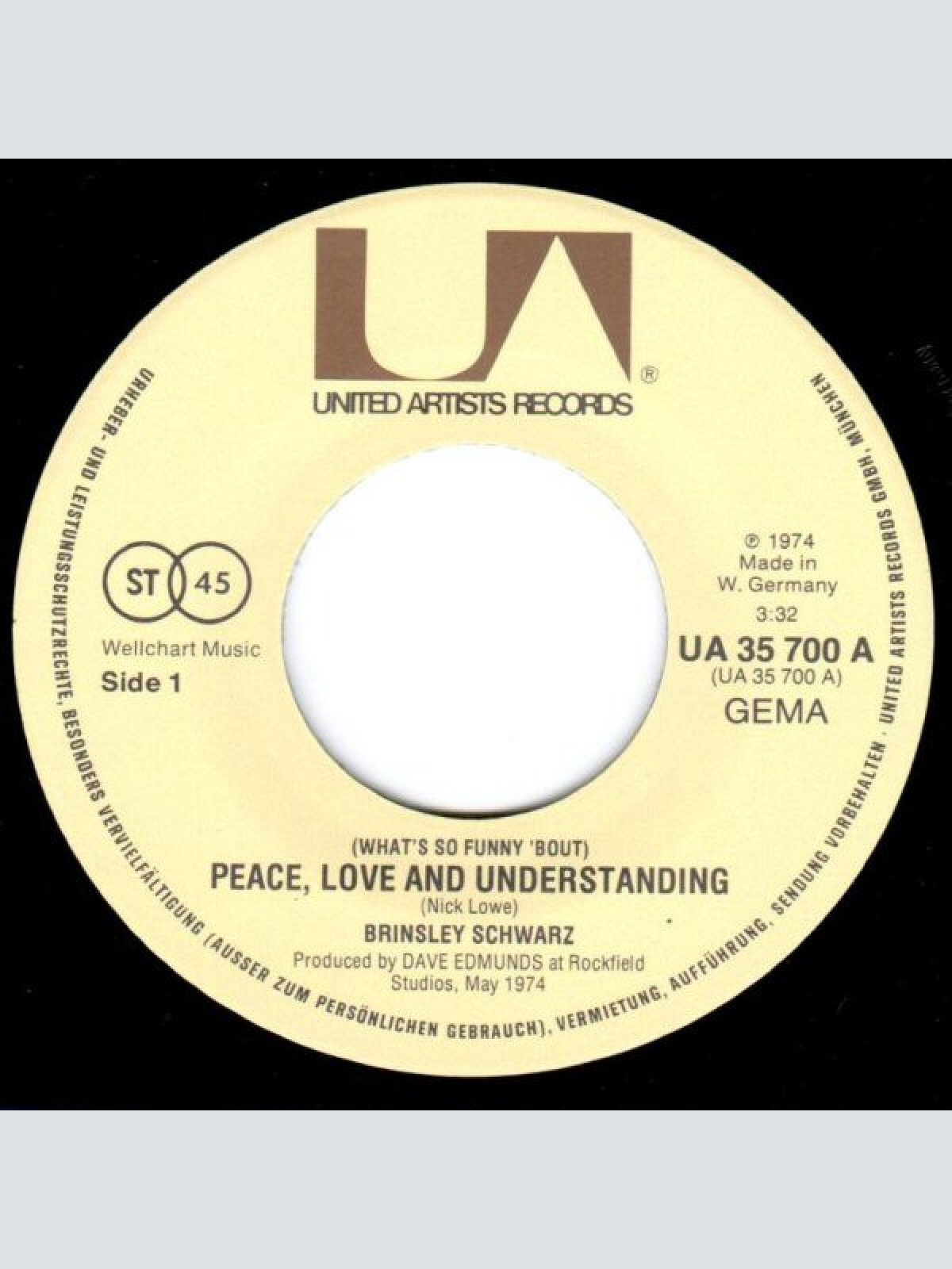 Vinyl / Brinsley Schwarz - (What's So Funny 'Bout) Peace, Love And Understanding / Ever Since You're Gone