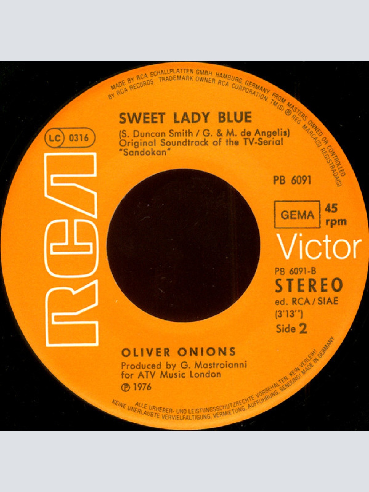 Vinyl / Oliver Onions - Sandokan