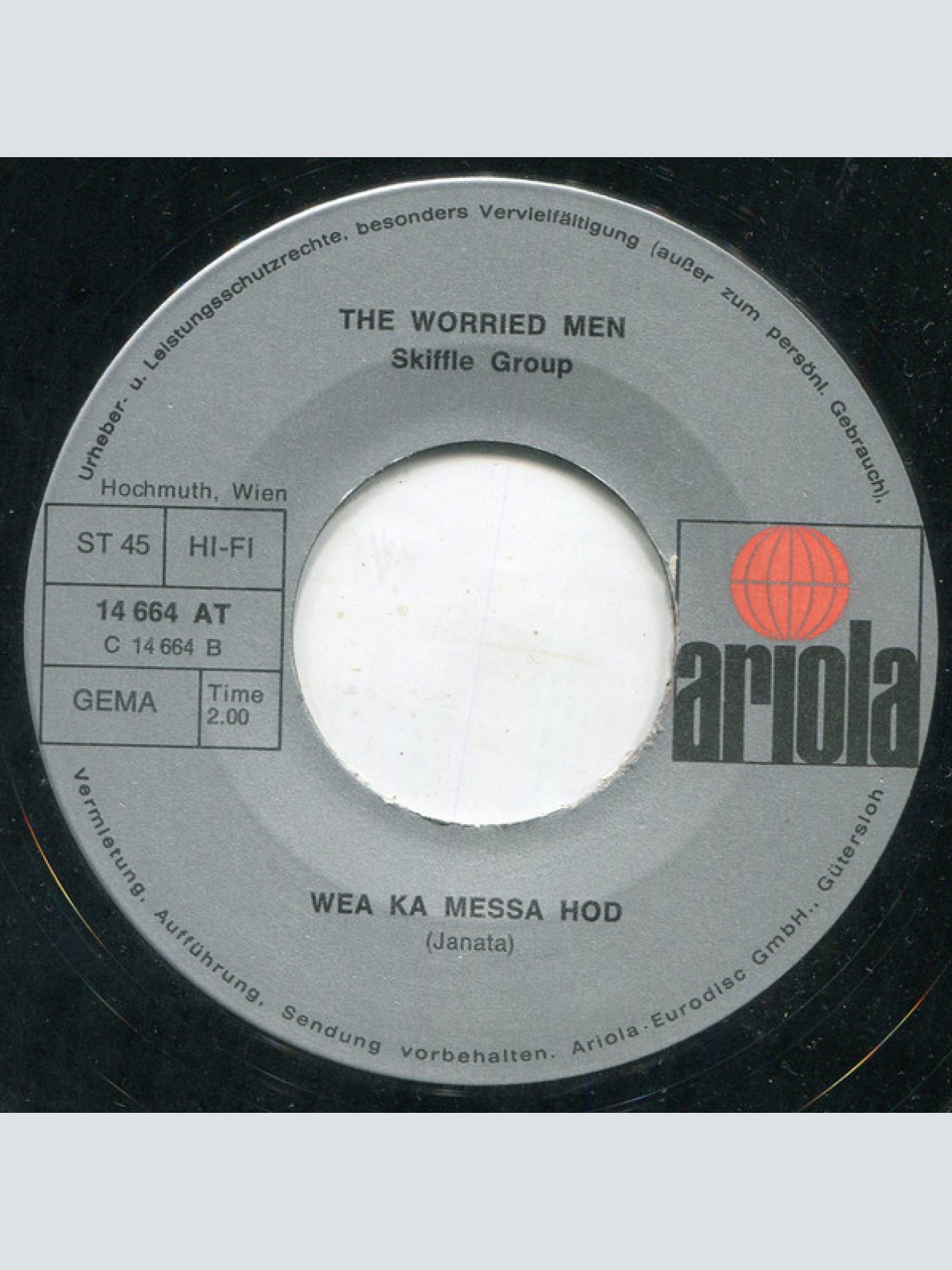 Vinyl / The Worried Men Skiffle Group* - Trottel Kannst Mi Hass'n / Wea Ka Messa Hod