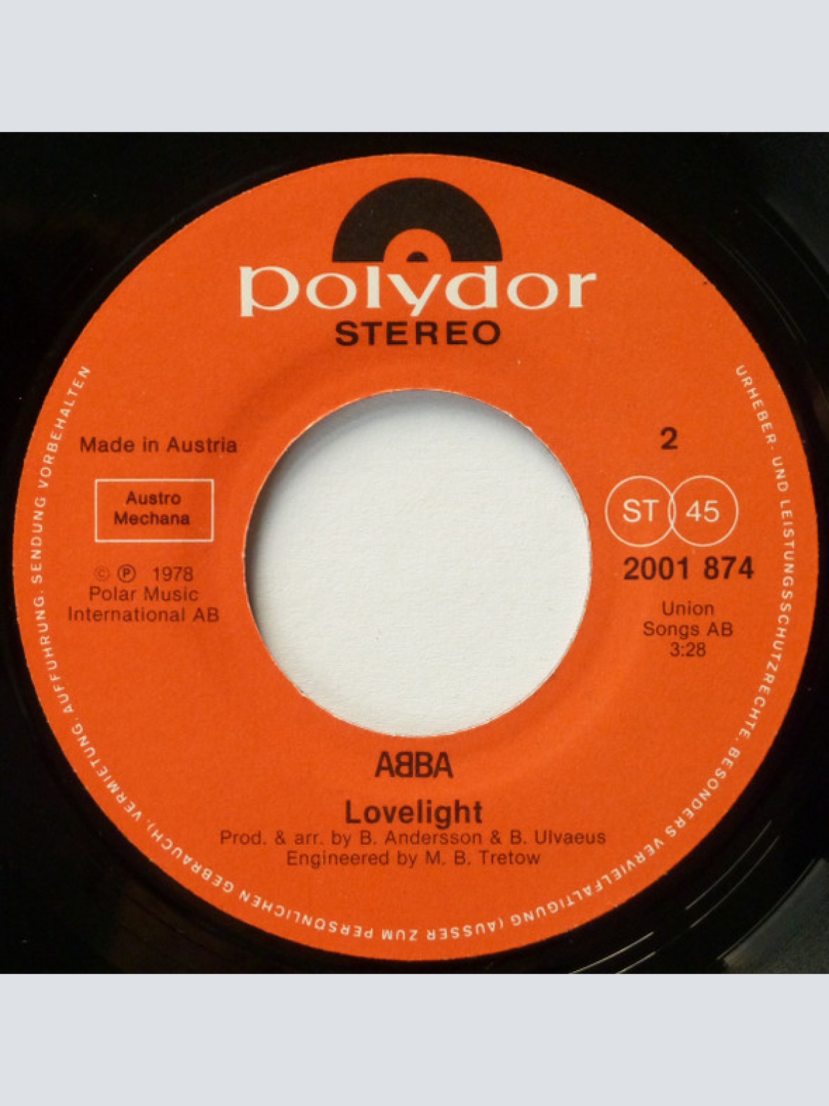 Vinyl / ABBA - Chiquitita (Spanish Version) c/w Lovelight
