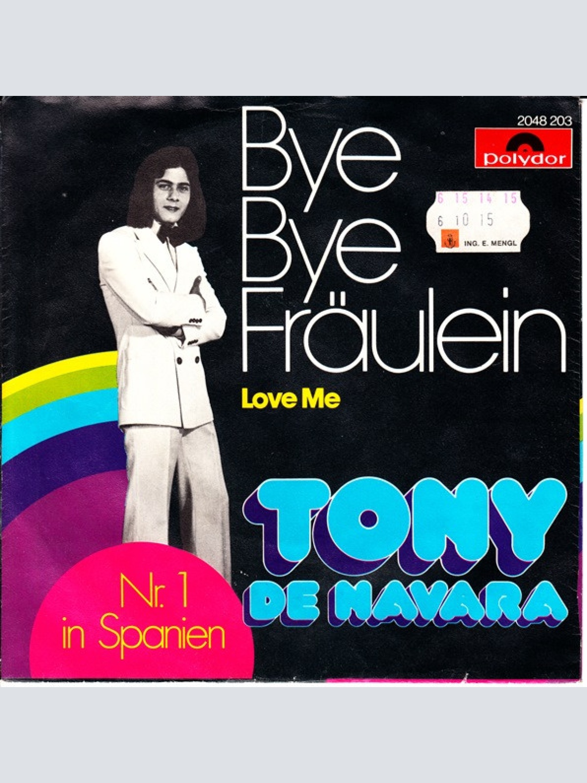 Vinyl / Tony De Navara - Bye, Bye Fraeulein