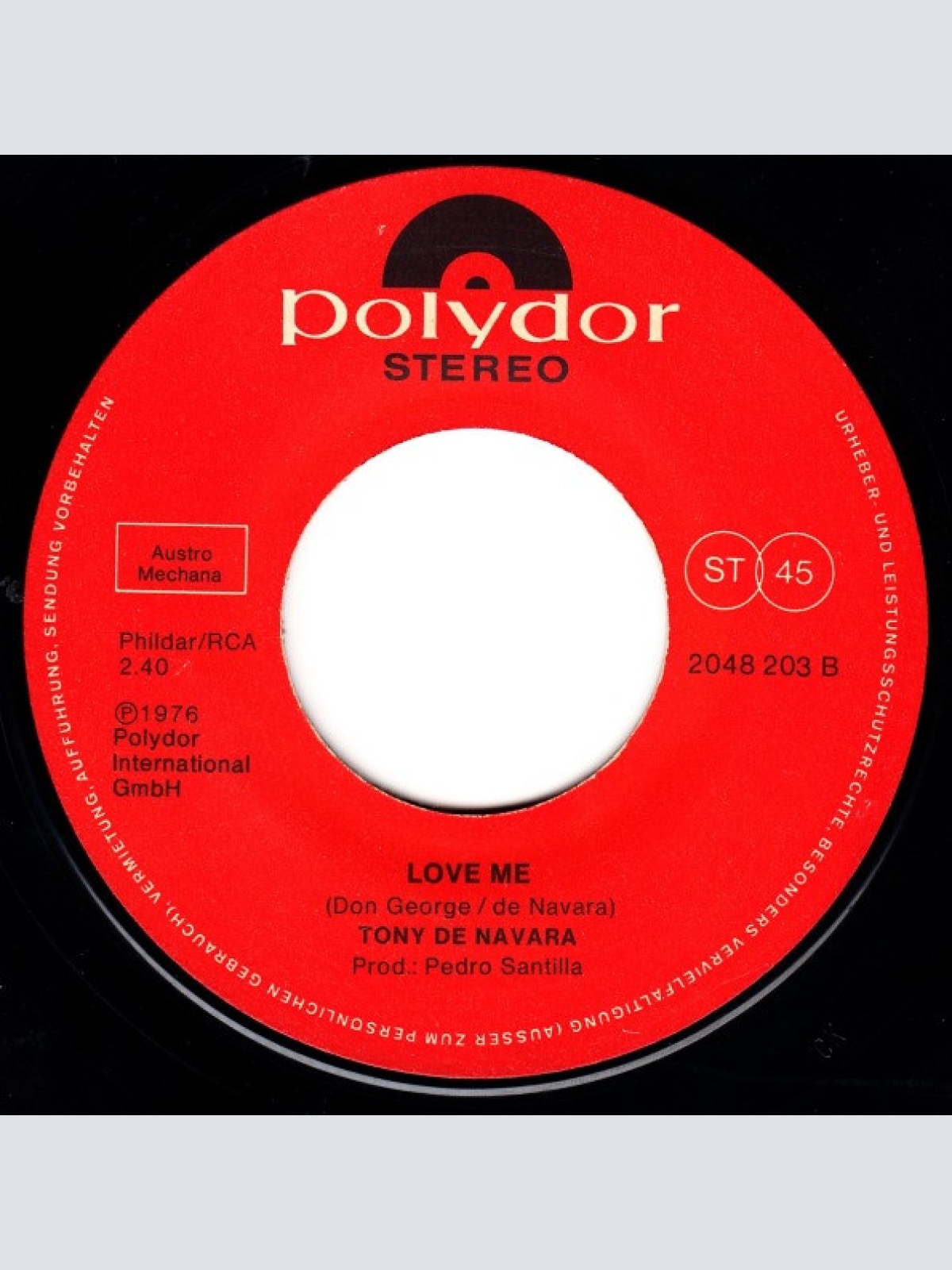 Vinyl / Tony De Navara - Bye, Bye Fraeulein