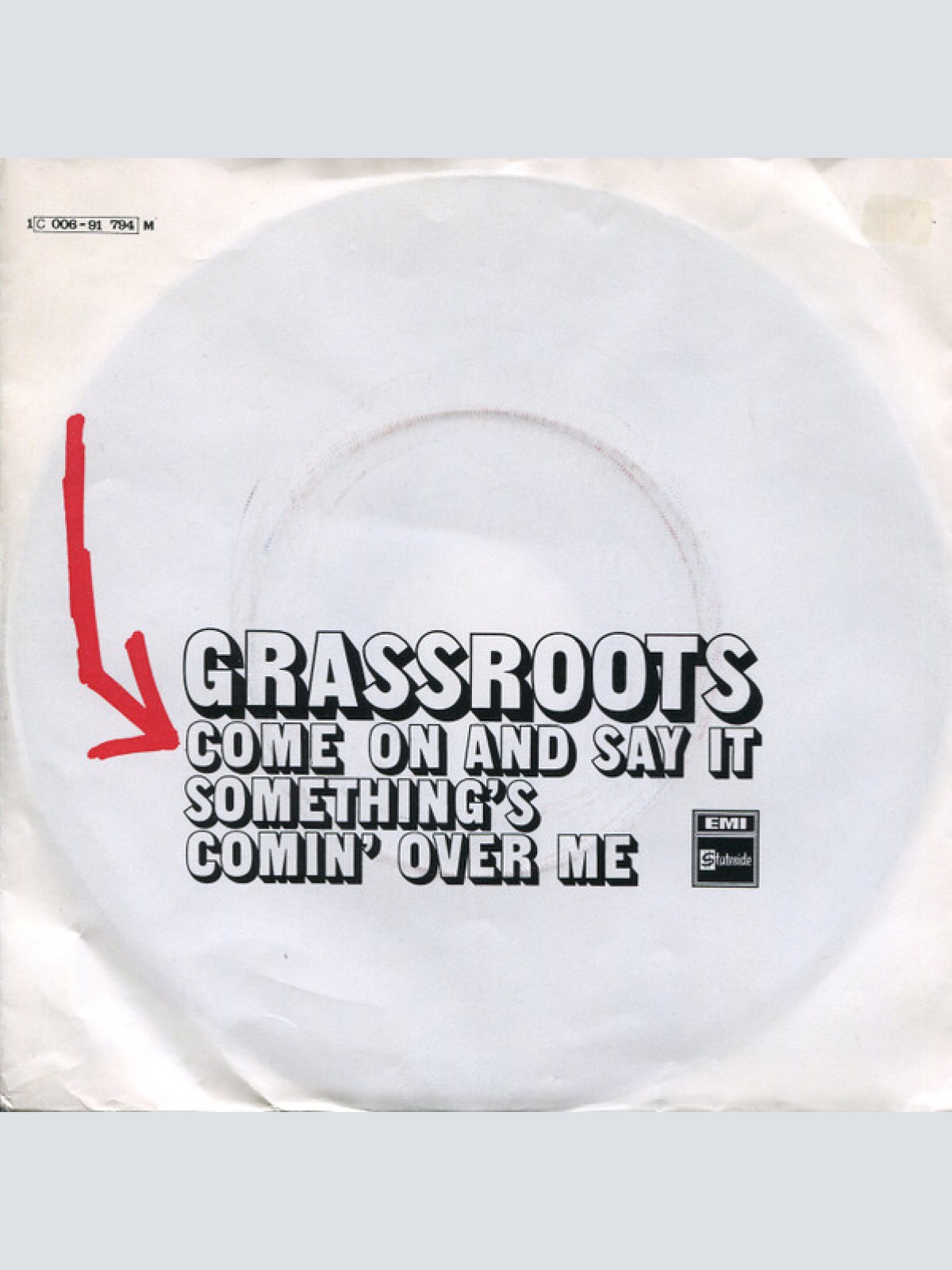 Vinyl / The Grassroots* - Come On And Say It / Something's Comin' Over Me