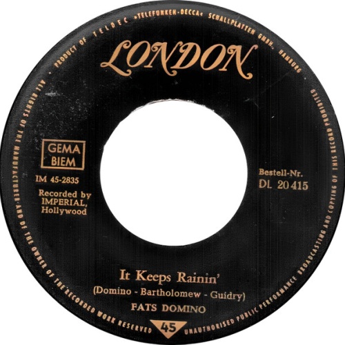 Vinyl / Fats Domino - It Keeps Rainin' / I Just Cry