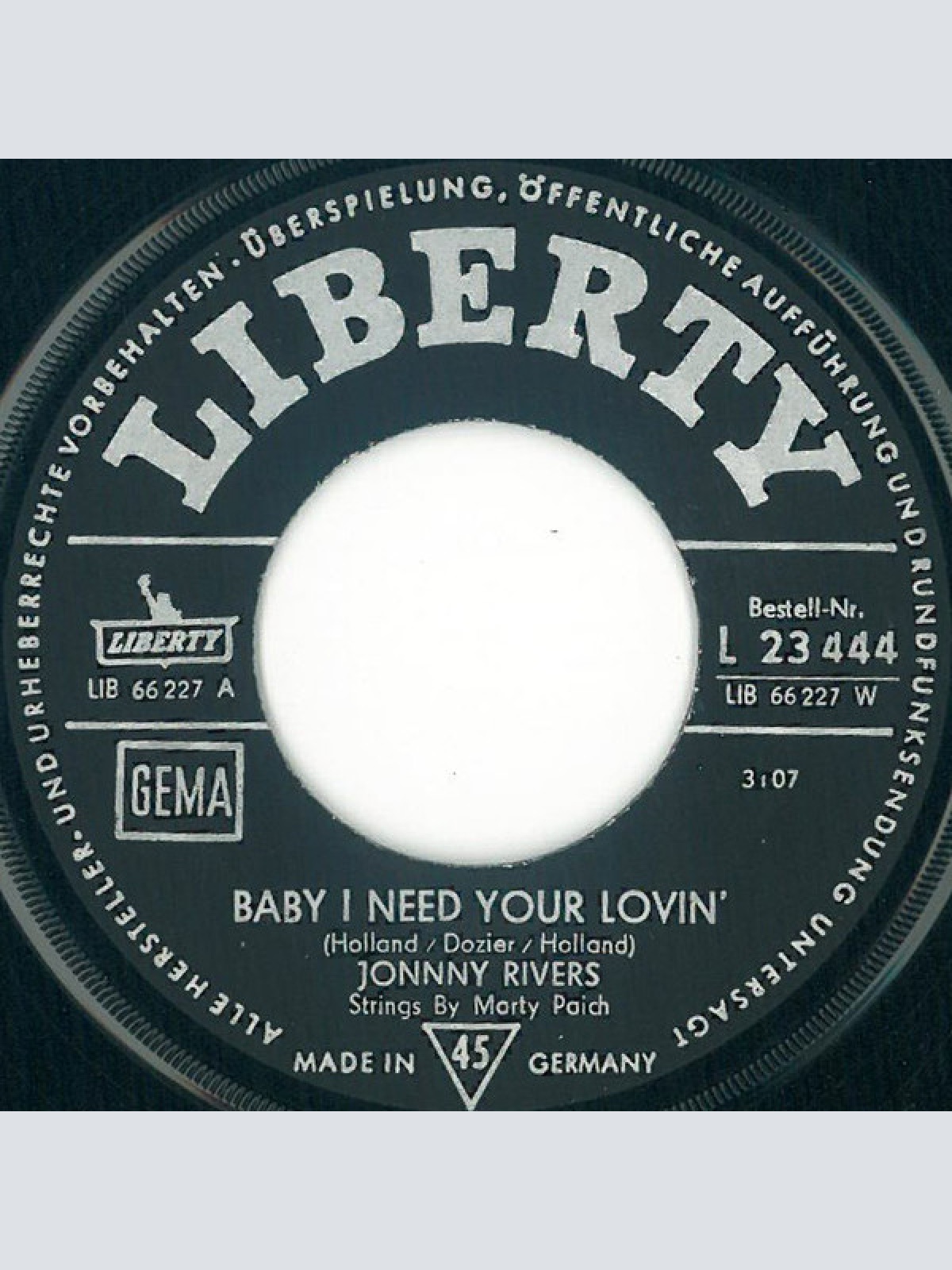 Vinyl / Johnny Rivers - Baby I Need Your Lovin'