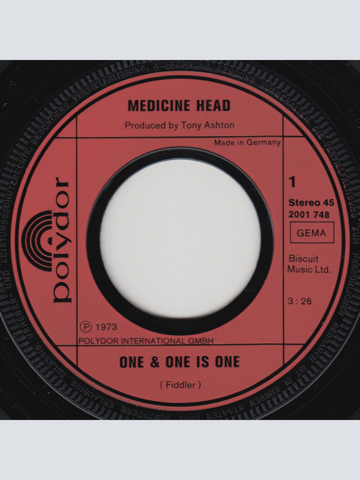 Vinyl / Medicine Head (2) - One & One Is One