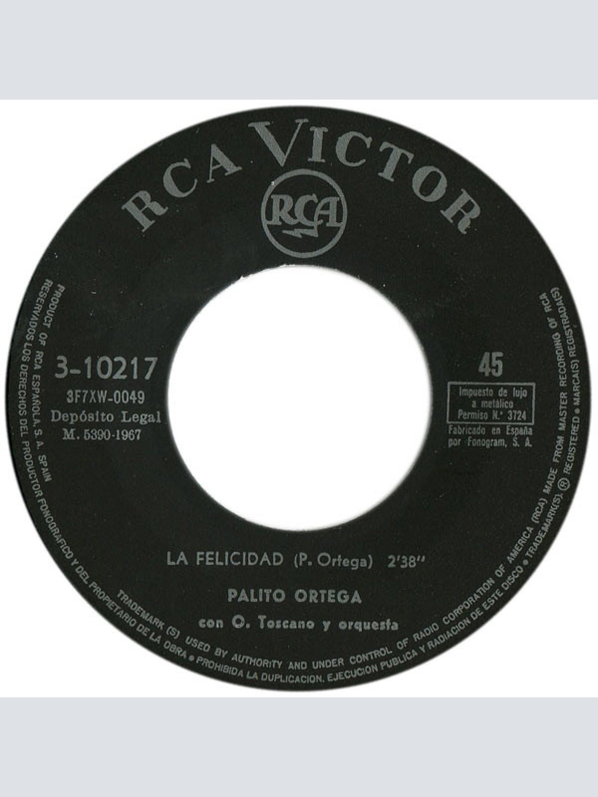 Vinyl / Palito Ortega - La Felicidad