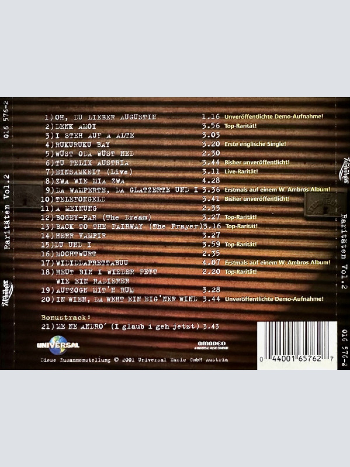 CD / W.Ambros* - Raritäten Vol. 2