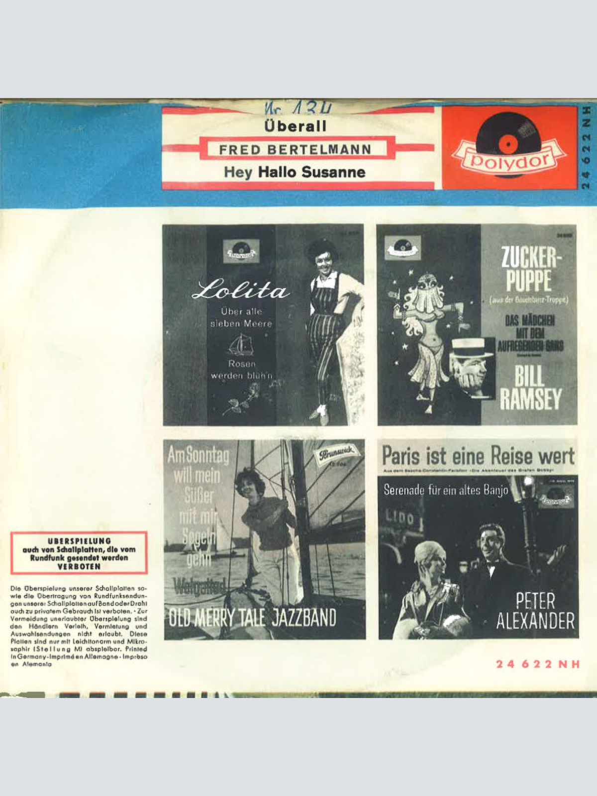 Vinyl / Fred Bertelmann - Überall, Wo Mich Ein Mädel Küßt