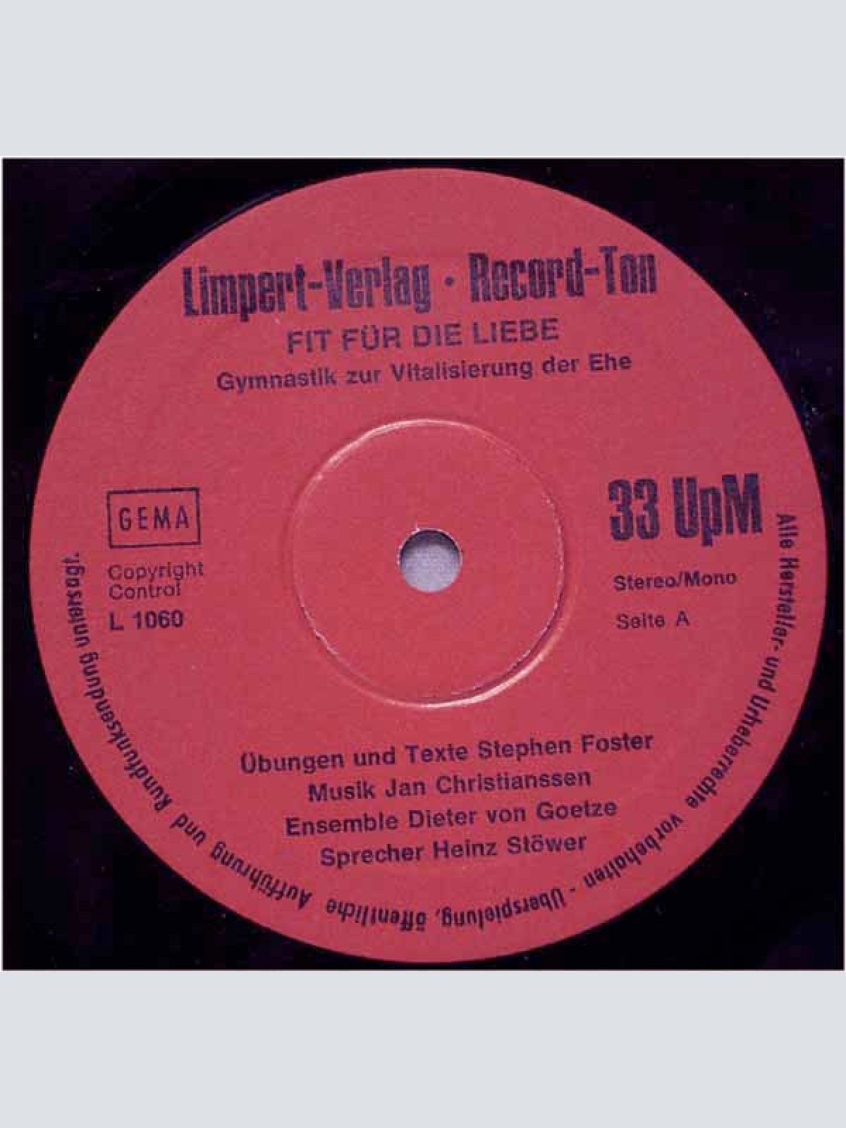 Vinyl / Ensemble Dieter Von Goetze - Fit Für Die Liebe