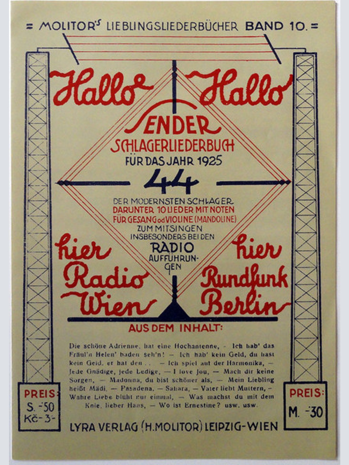 Vinyl / Various - Hallo, Hallo ! Hier Radio Wien! (Aus Dem Sender - Schlagerliederbuch 1925)