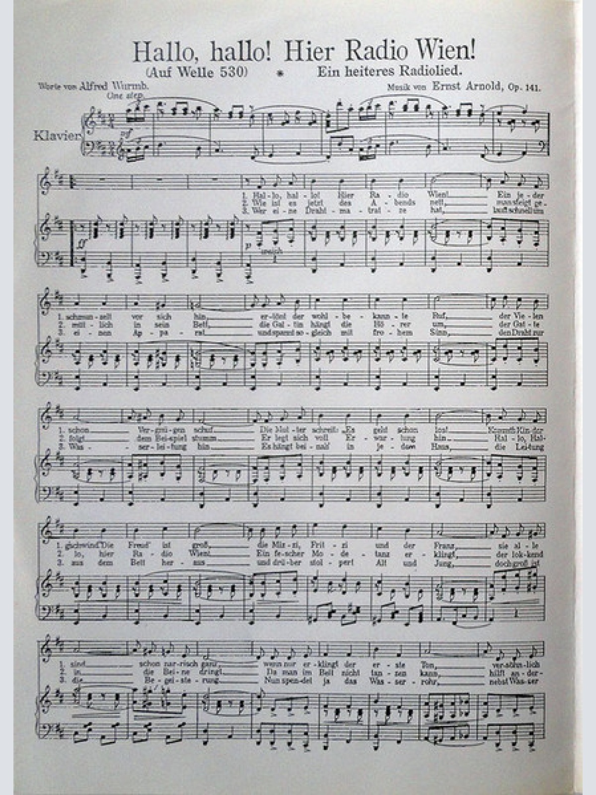 Vinyl / Various - Hallo, Hallo ! Hier Radio Wien! (Aus Dem Sender - Schlagerliederbuch 1925)